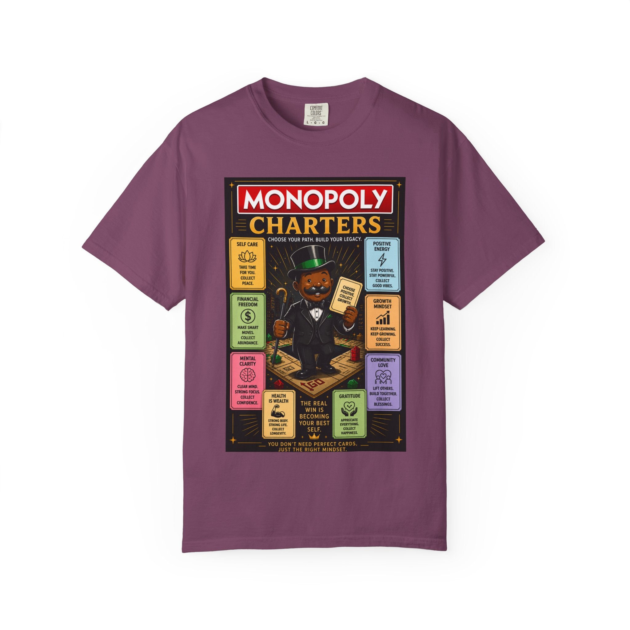 Monopoly Charters Graphic T-Shirt — "Only color that counts...is 'green'!"