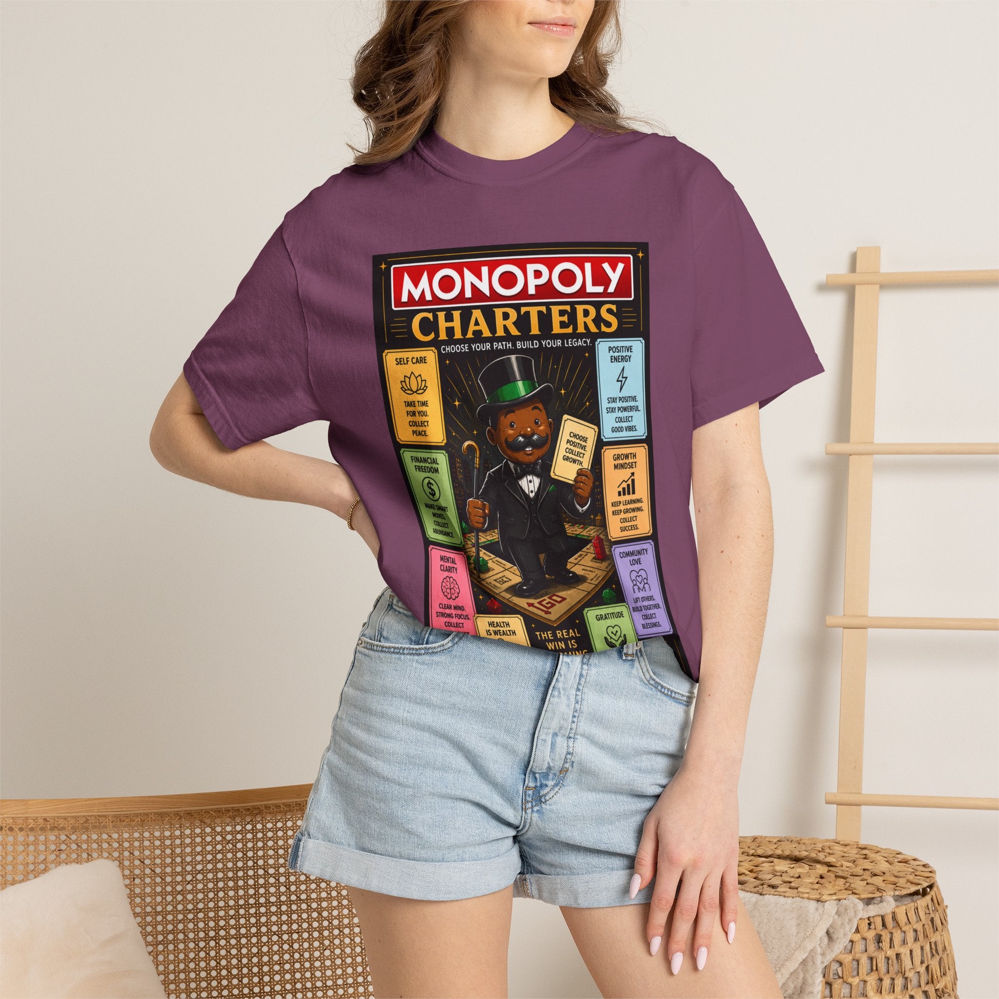 Monopoly Charters Graphic T-Shirt — "Only color that counts...is 'green'!"