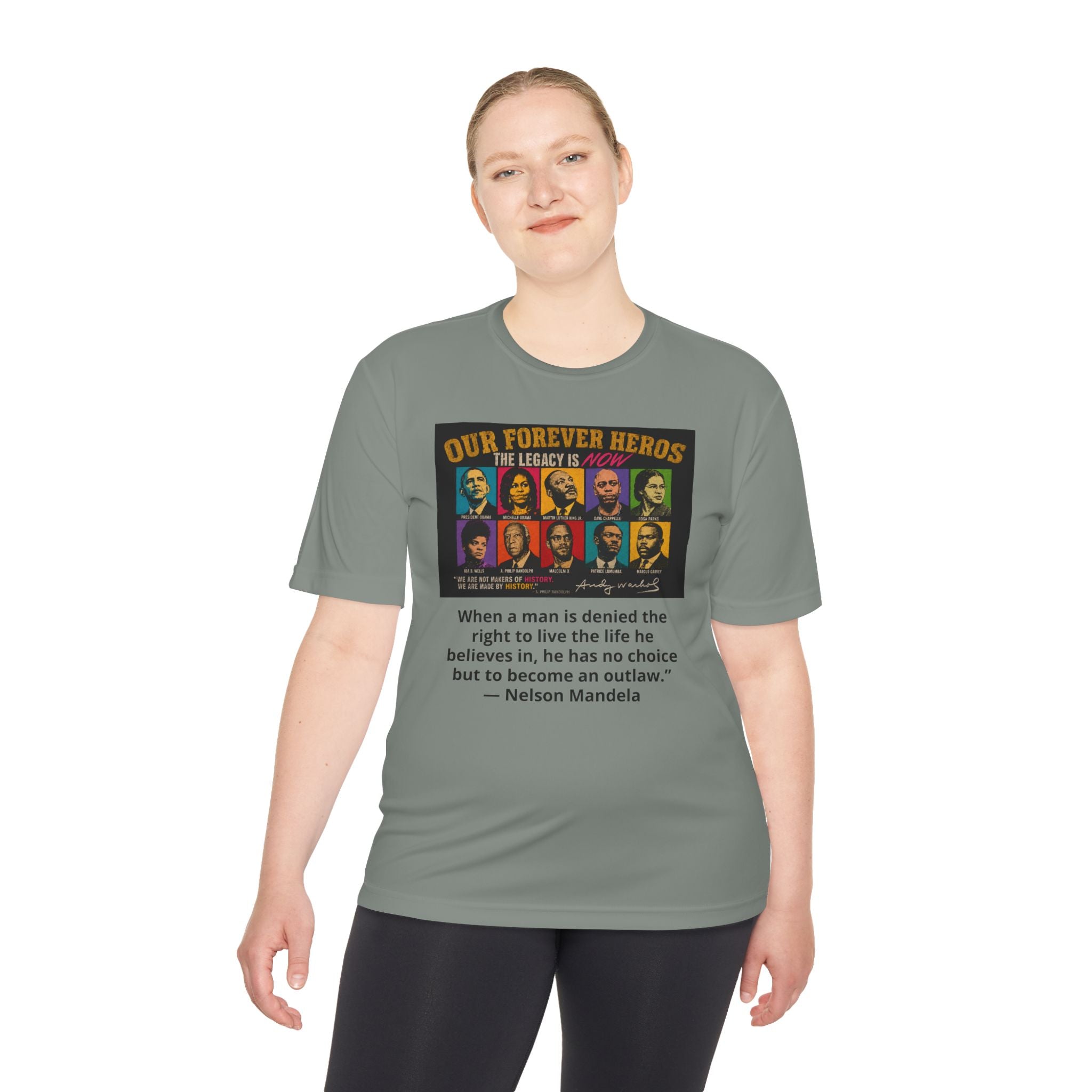Heroes Graphic Tee — "Our Forever Heroes" Nelson Mandela Quote
