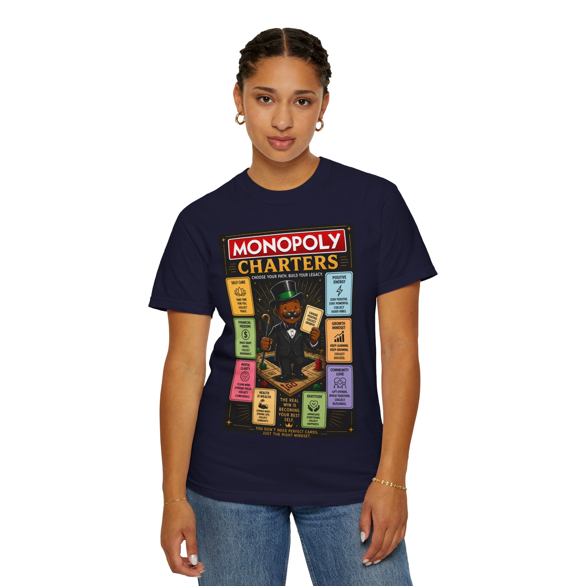 Monopoly Charters Graphic T-Shirt — "Only color that counts...is 'green'!"