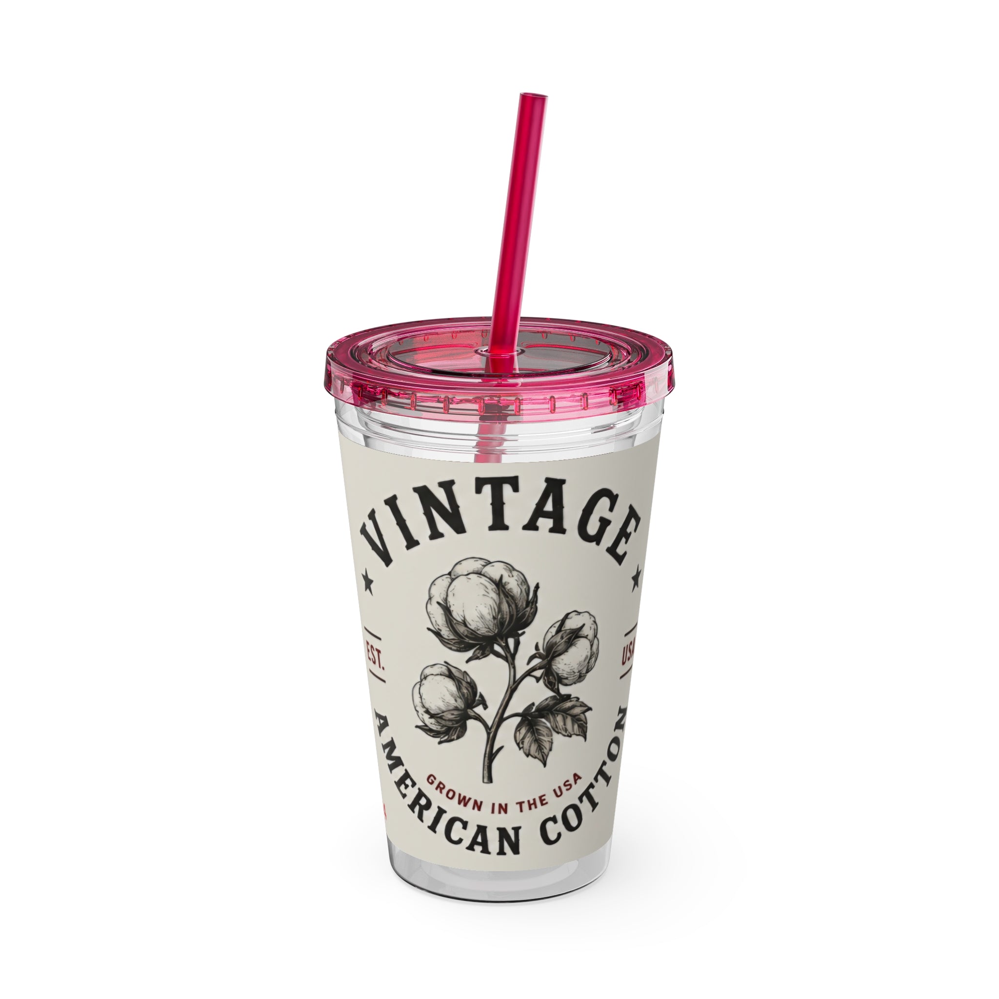 Vintage Pin-Up Sunsplash 16oz Tumbler with Straw