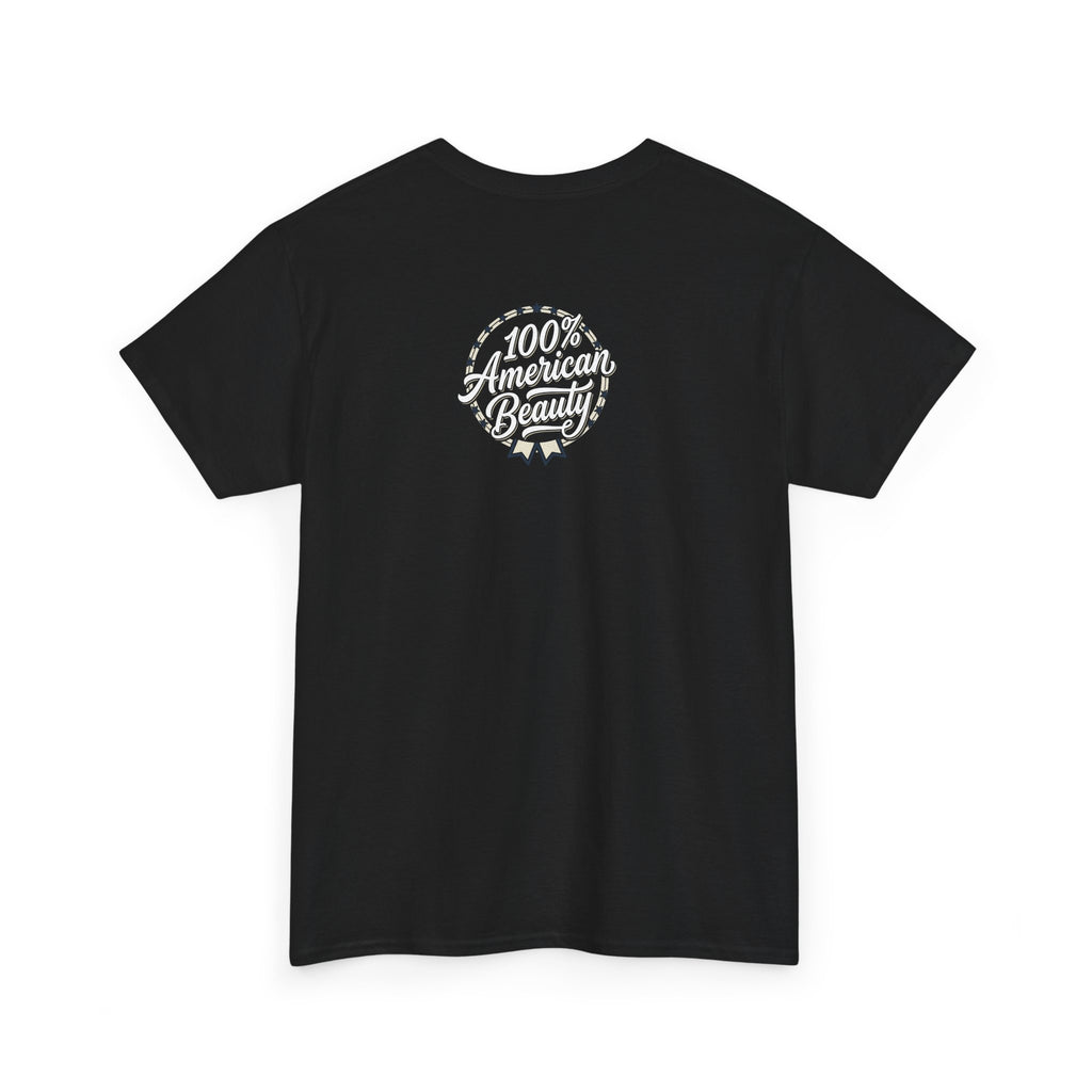 T-Shirt — Vintage Pin-Up "100% American Beauty" Graphic Tee