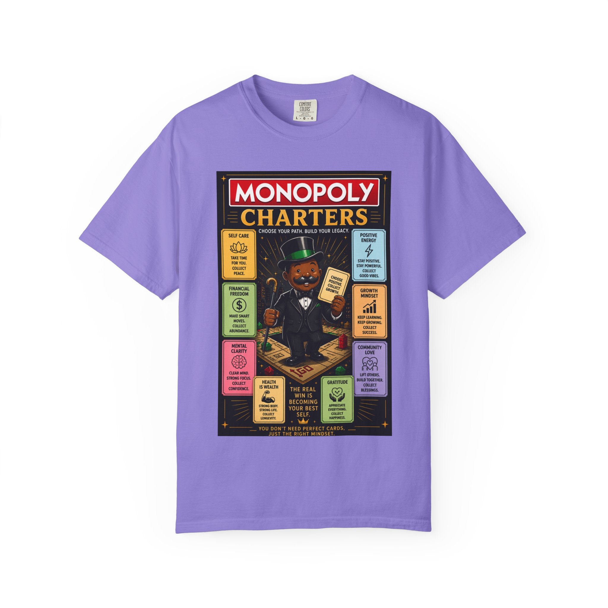 Monopoly Charters Graphic T-Shirt — "Only color that counts...is 'green'!"