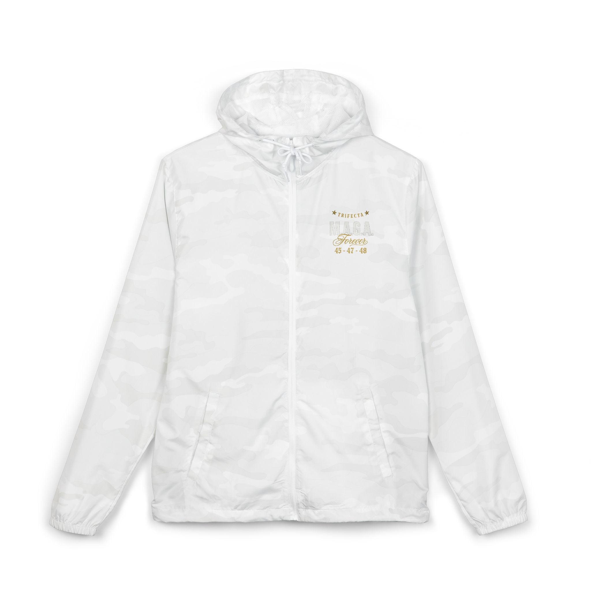 MAGA Windbreaker Jacket — Minimal Gold Script 'Forever & Always' Memorial Design