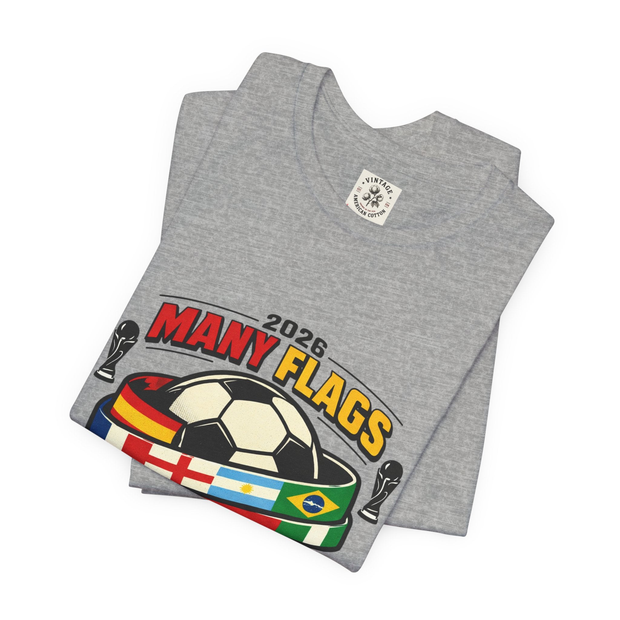 Many Flags Soccer Tee | Country Pride, Retro Championship Season