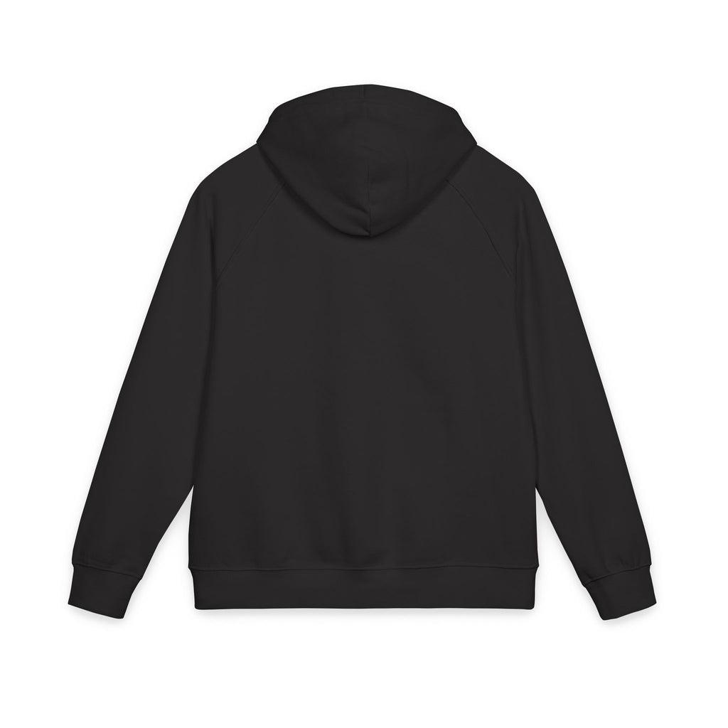 Embroidered Eco Raglan Hoodie — Sustainable Casual Hooded Sweatshirt