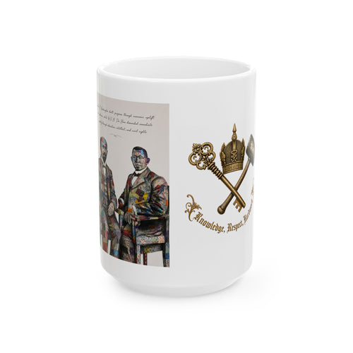"Hero Collection" Emblem Ceramic Mug – 'Knowledge, Hope, Charity' Vintage Crest (11oz/15oz)