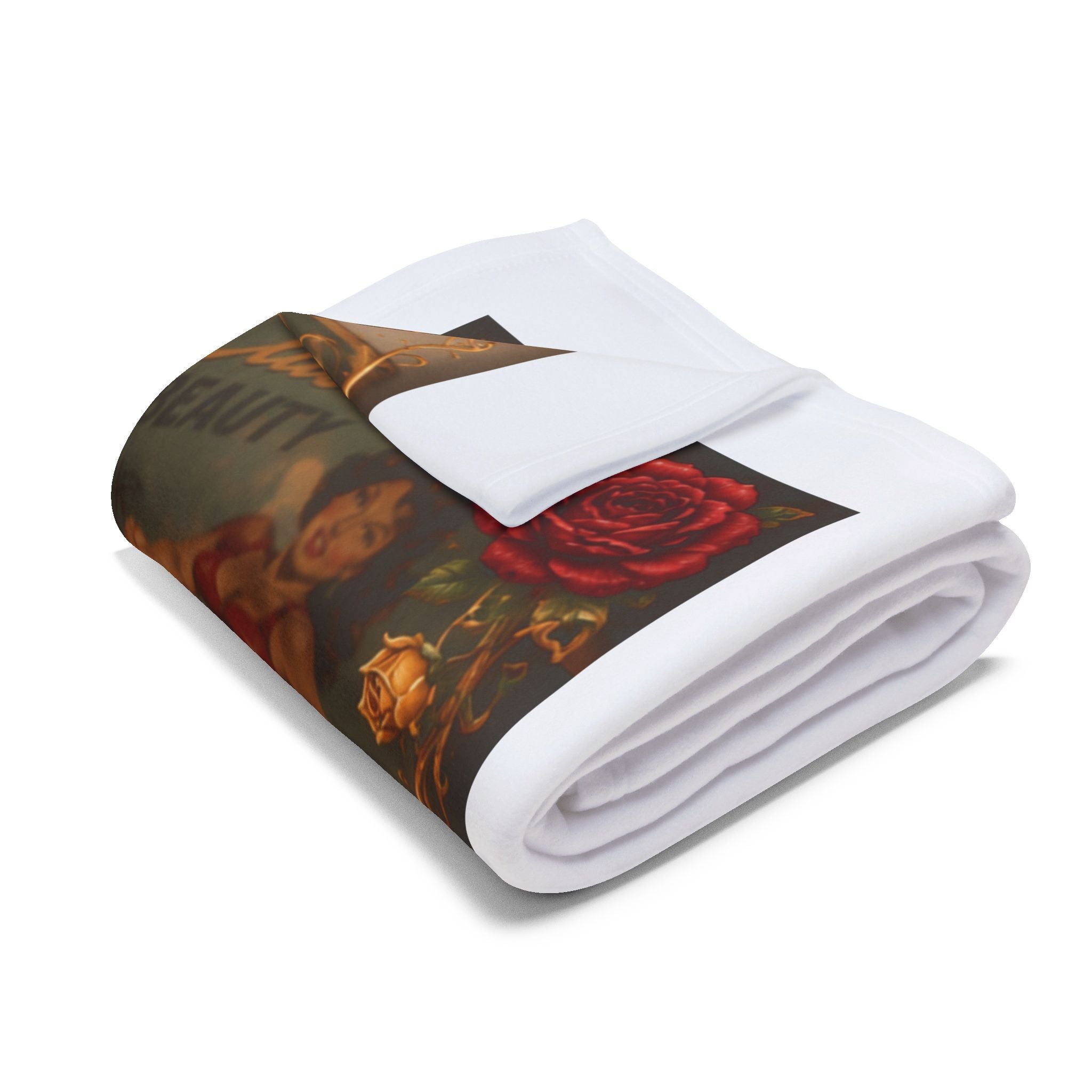 Pinup Southern Belle Fleece Blanket – Retro Vintage Car & Rose Throw