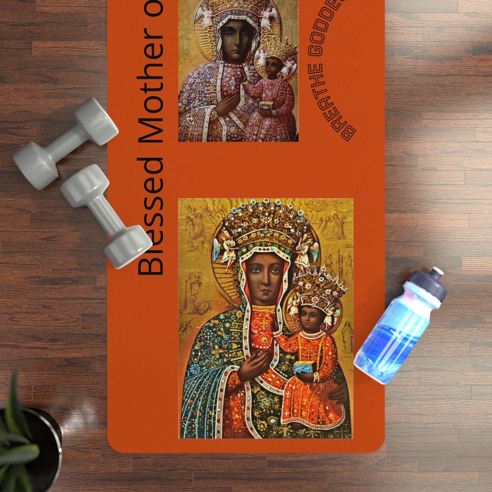 Blessed Mother of Creation Rubber Yoga Mat — Christian Icon Yoga Mat