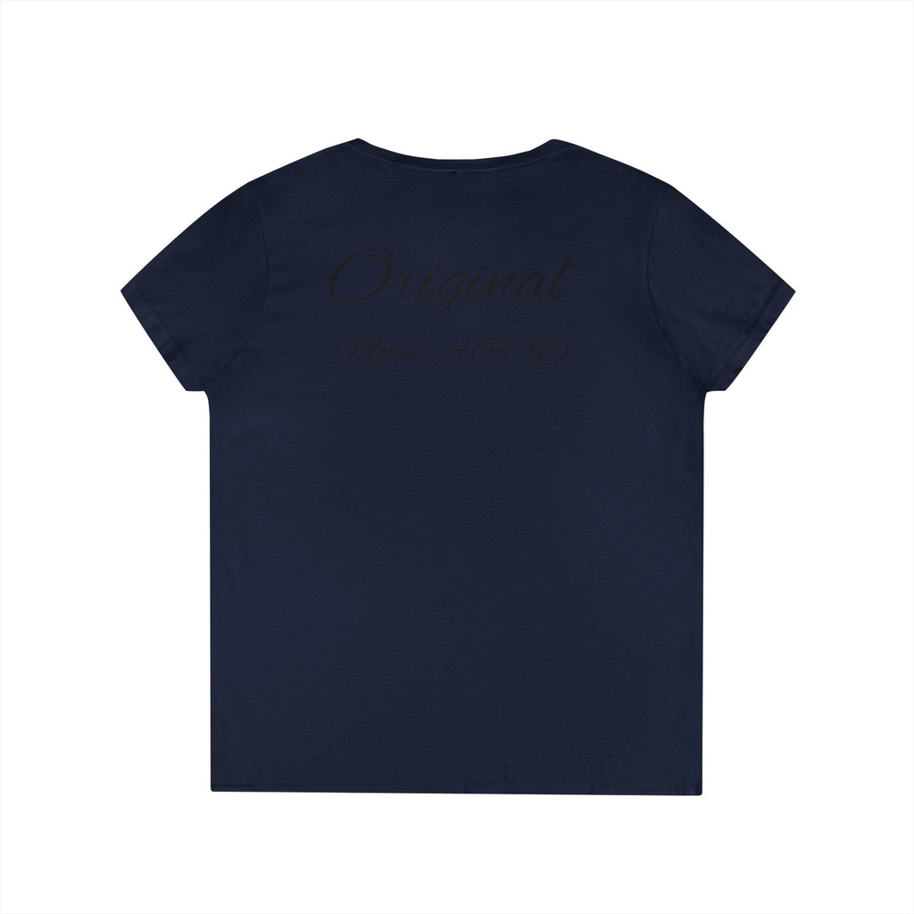 Madonna and Child V-Neck T-Shirt — "Original Mother of GOD" Religious Art Tee