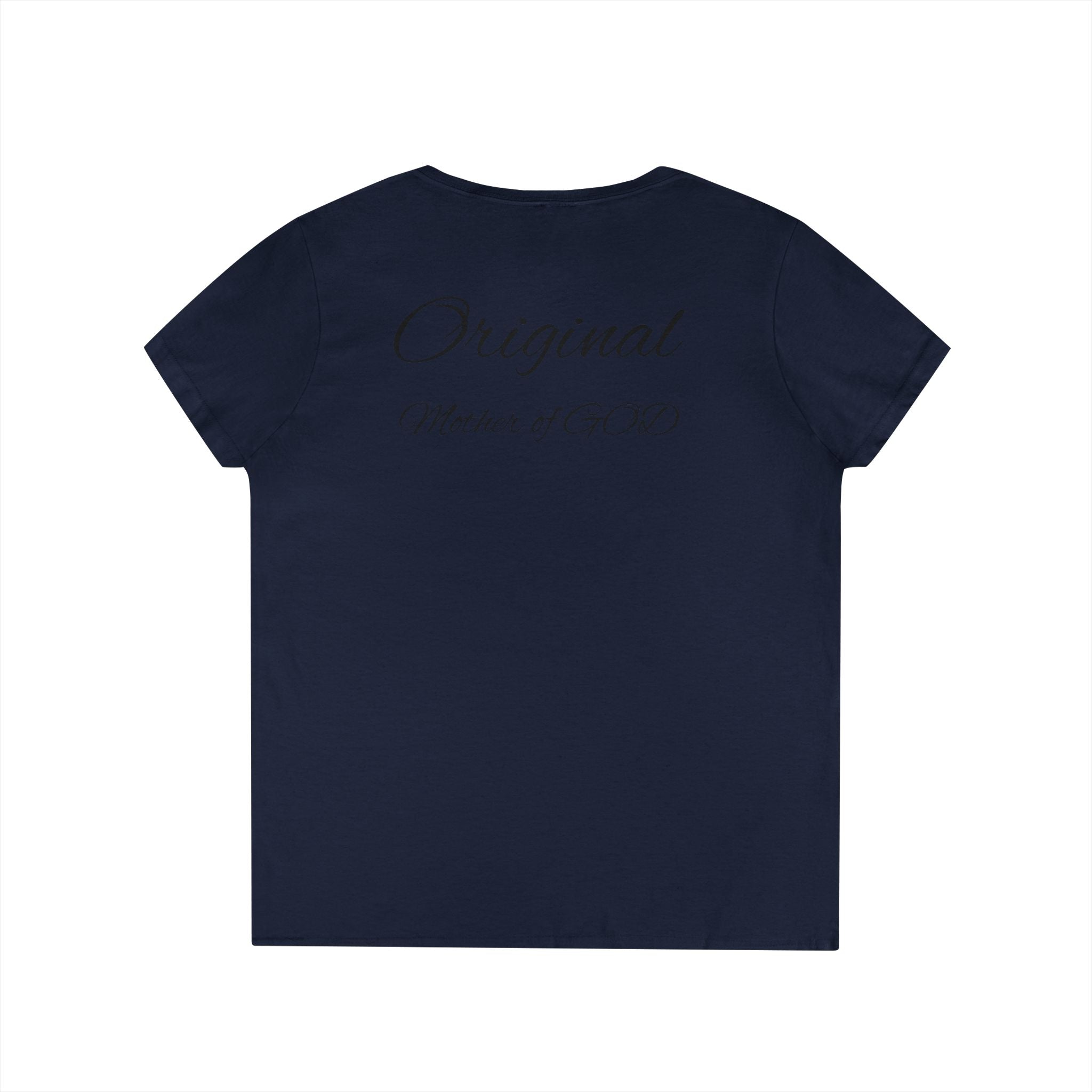 Madonna and Child V-Neck T-Shirt — "Original Mother of GOD" Religious Art Tee