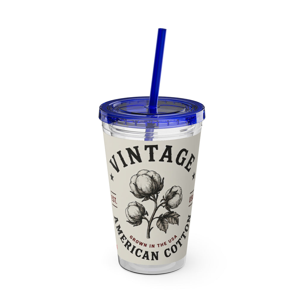 Vintage Pin-Up Sunsplash 16oz Tumbler with Straw
