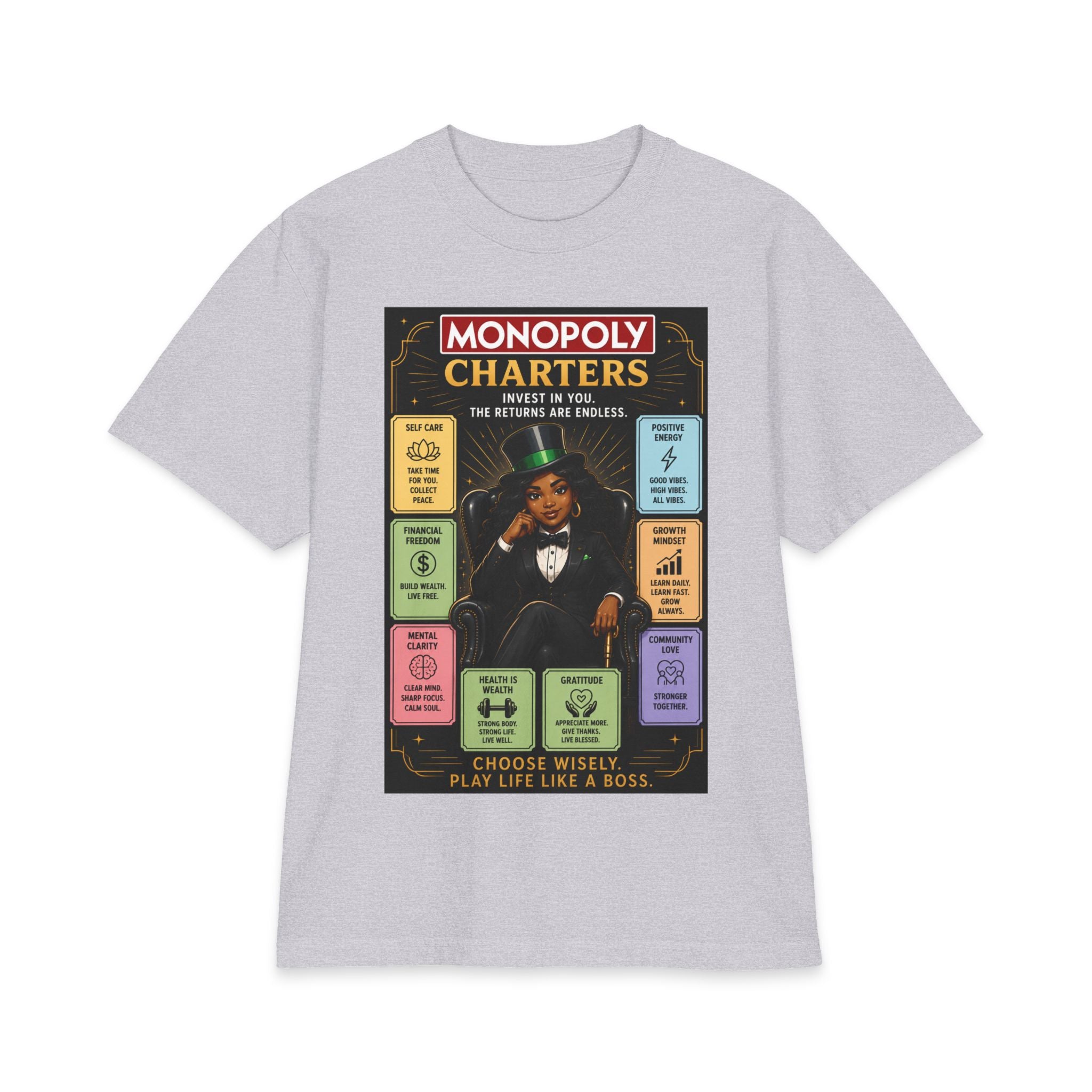 Monopoly Charters Graphic T-Shirt — "GREEN! ...is the only color that counts" Retro Board Game Tee