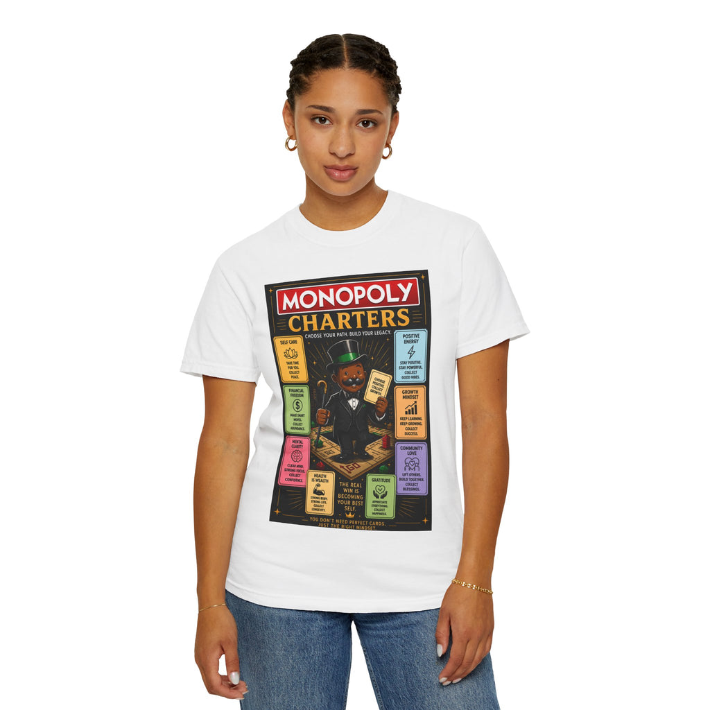Monopoly Charters Graphic T-Shirt — "Only color that counts...is 'green'!"