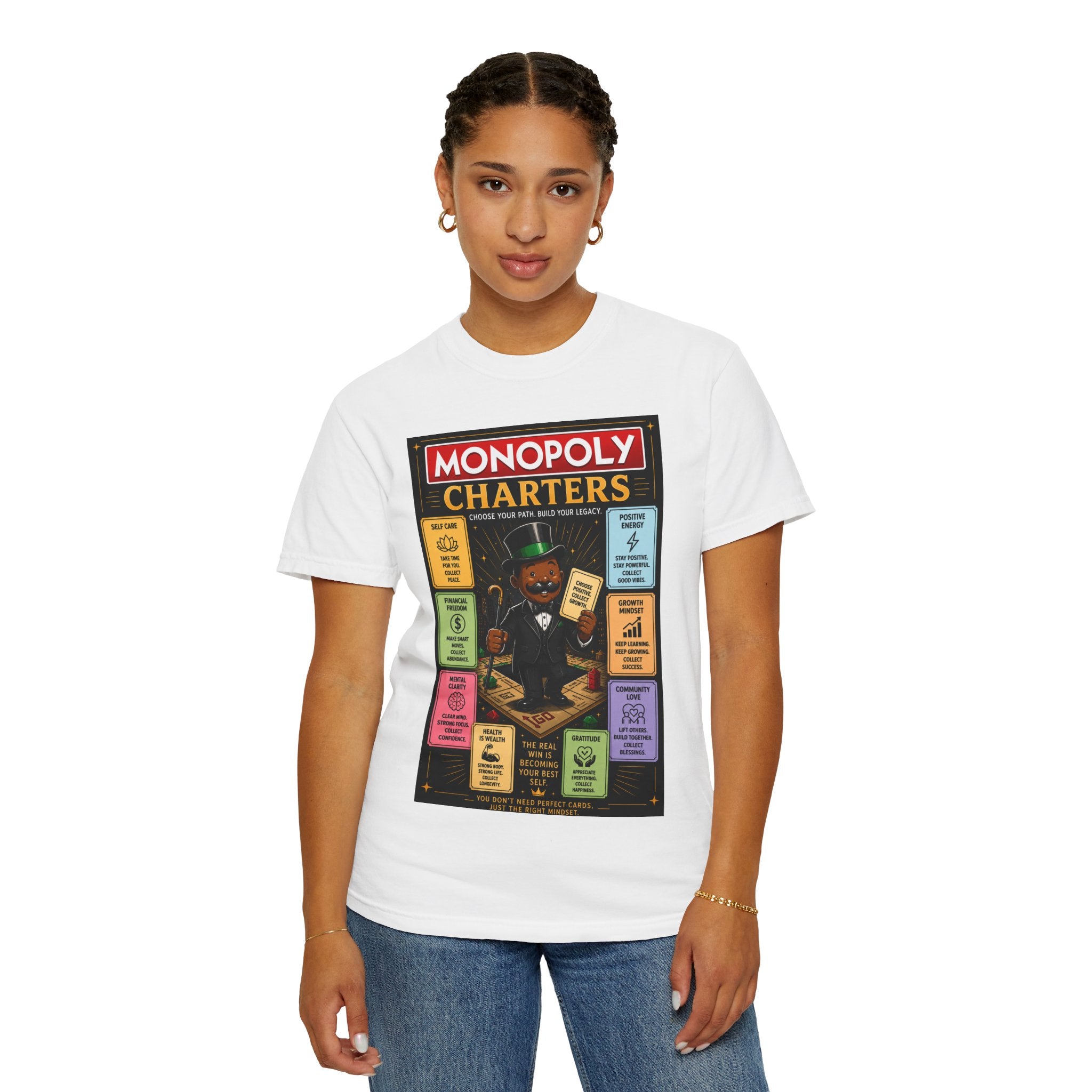 Monopoly Charters Graphic T-Shirt — "Only color that counts...is 'green'!"