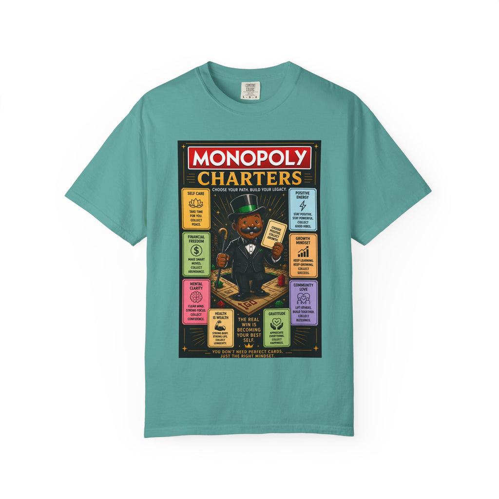 Monopoly Charters Graphic T-Shirt — "Only color that counts...is 'green'!"