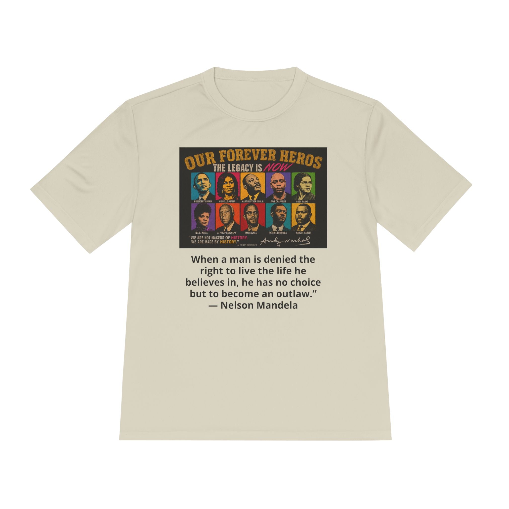 Heroes Graphic Tee — "Our Forever Heroes" Nelson Mandela Quote