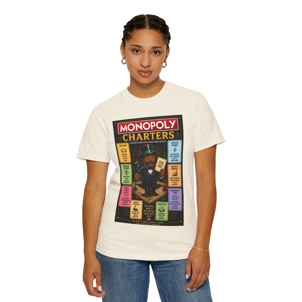 Monopoly Charters Graphic T-Shirt — "Only color that counts...is 'green'!"