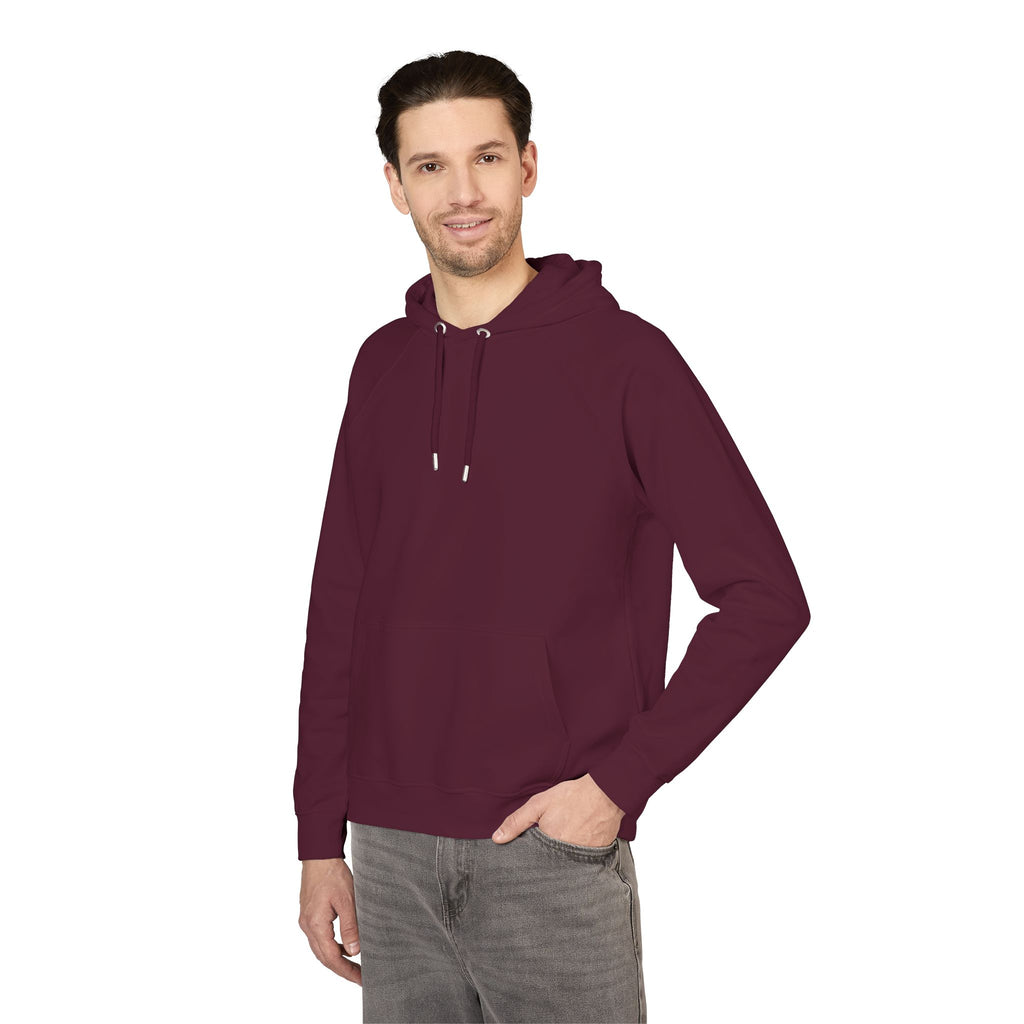 Embroidered Eco Raglan Hoodie — Sustainable Casual Hooded Sweatshirt