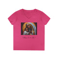 Mama of the Birthday Dude V‑Neck T‑Shirt — Black Madonna & Baby Jesus Graphic