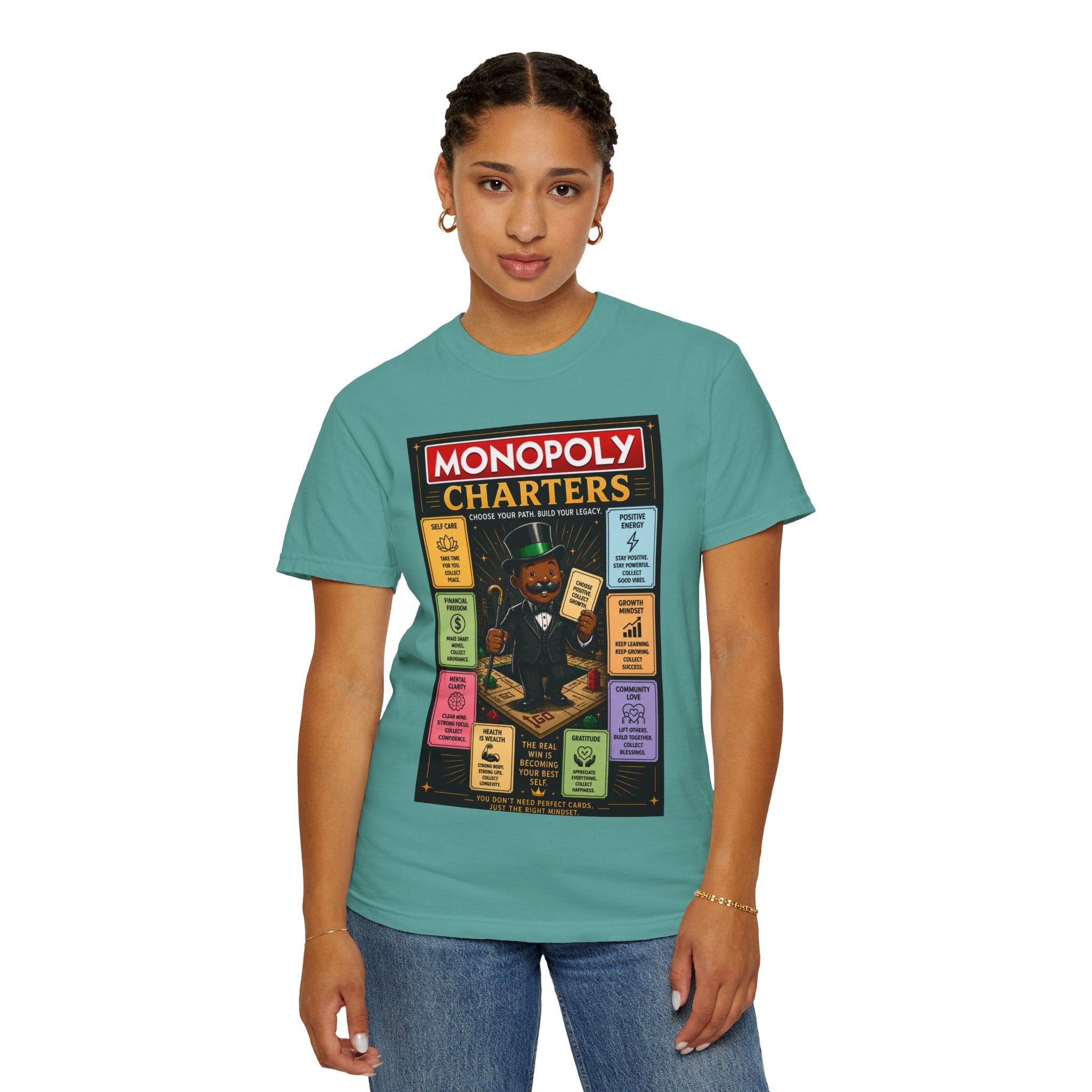 Monopoly Charters Graphic T-Shirt — "Only color that counts...is 'green'!"