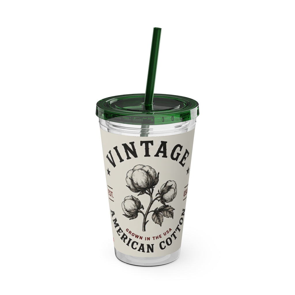 Vintage Pin-Up Sunsplash 16oz Tumbler with Straw