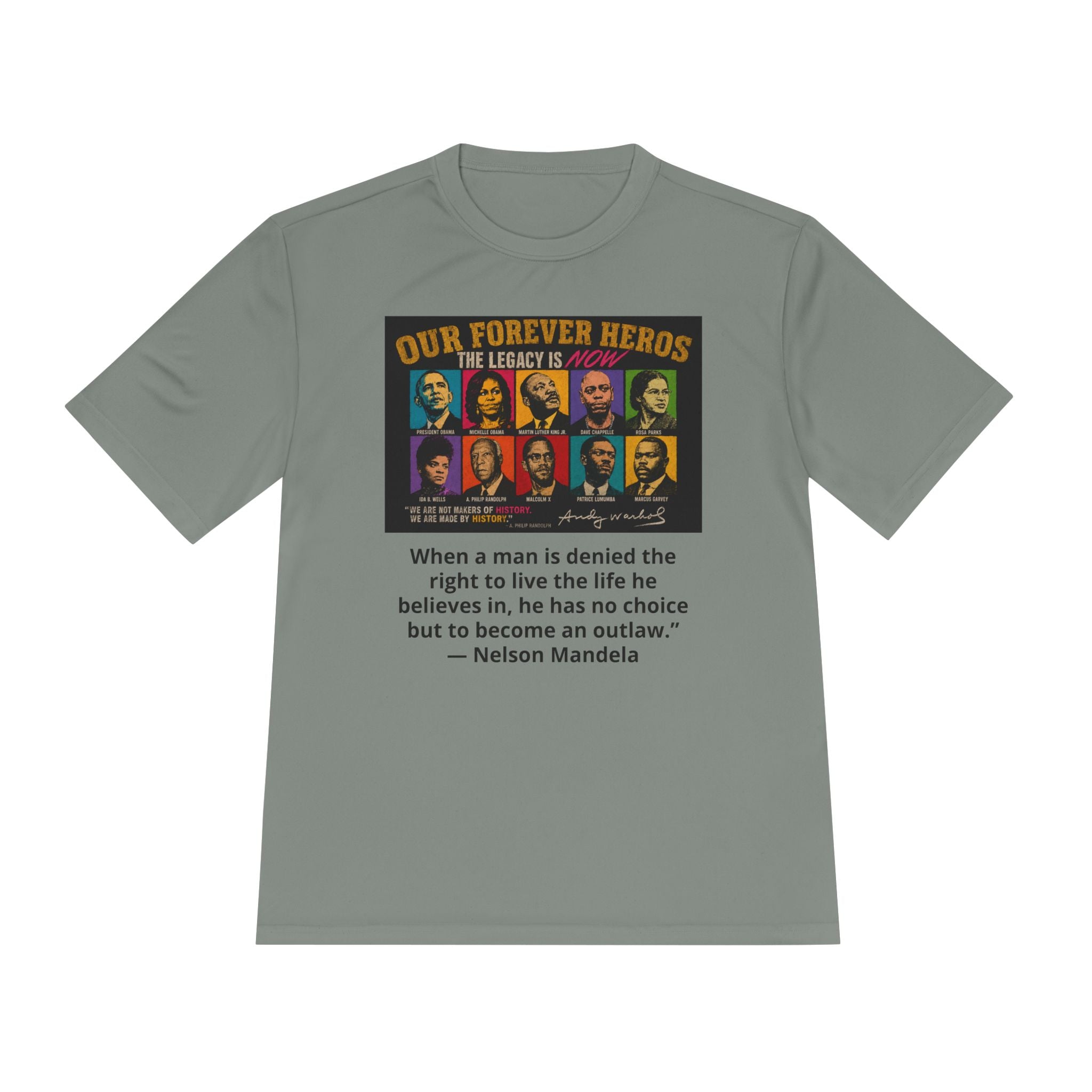 Heroes Graphic Tee — "Our Forever Heroes" Nelson Mandela Quote