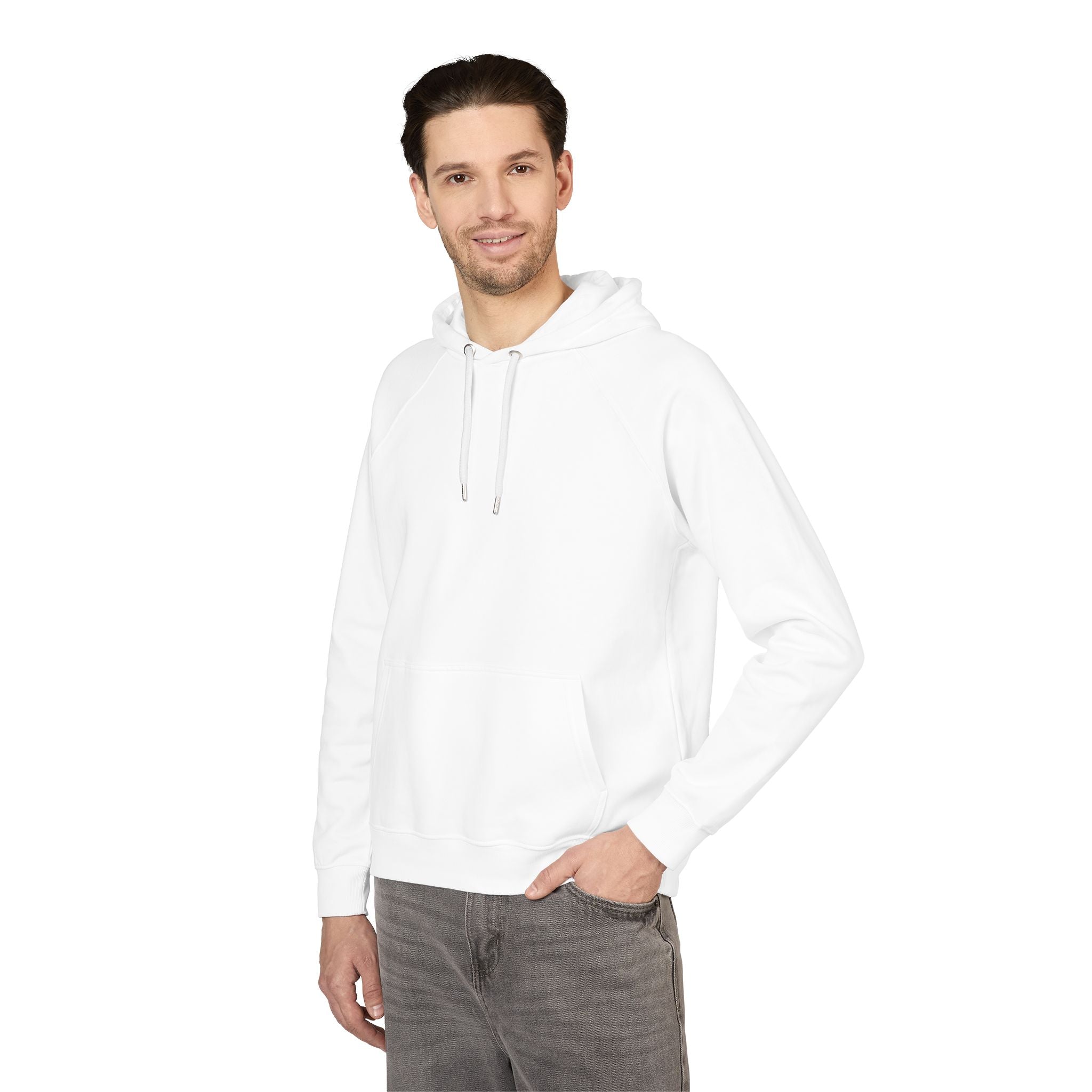 Embroidered Eco Raglan Hoodie — Sustainable Casual Hooded Sweatshirt