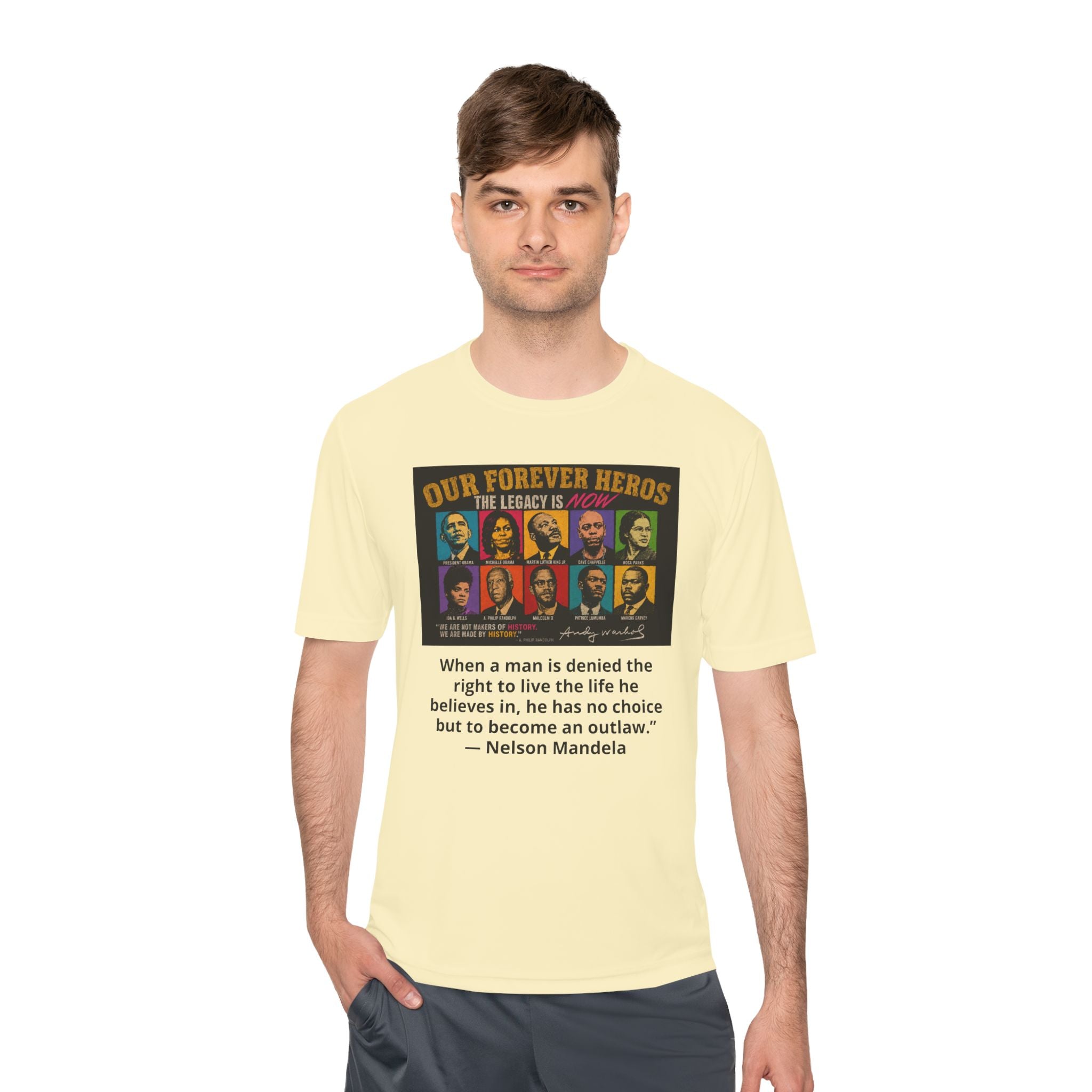 Heroes Graphic Tee — "Our Forever Heroes" Nelson Mandela Quote