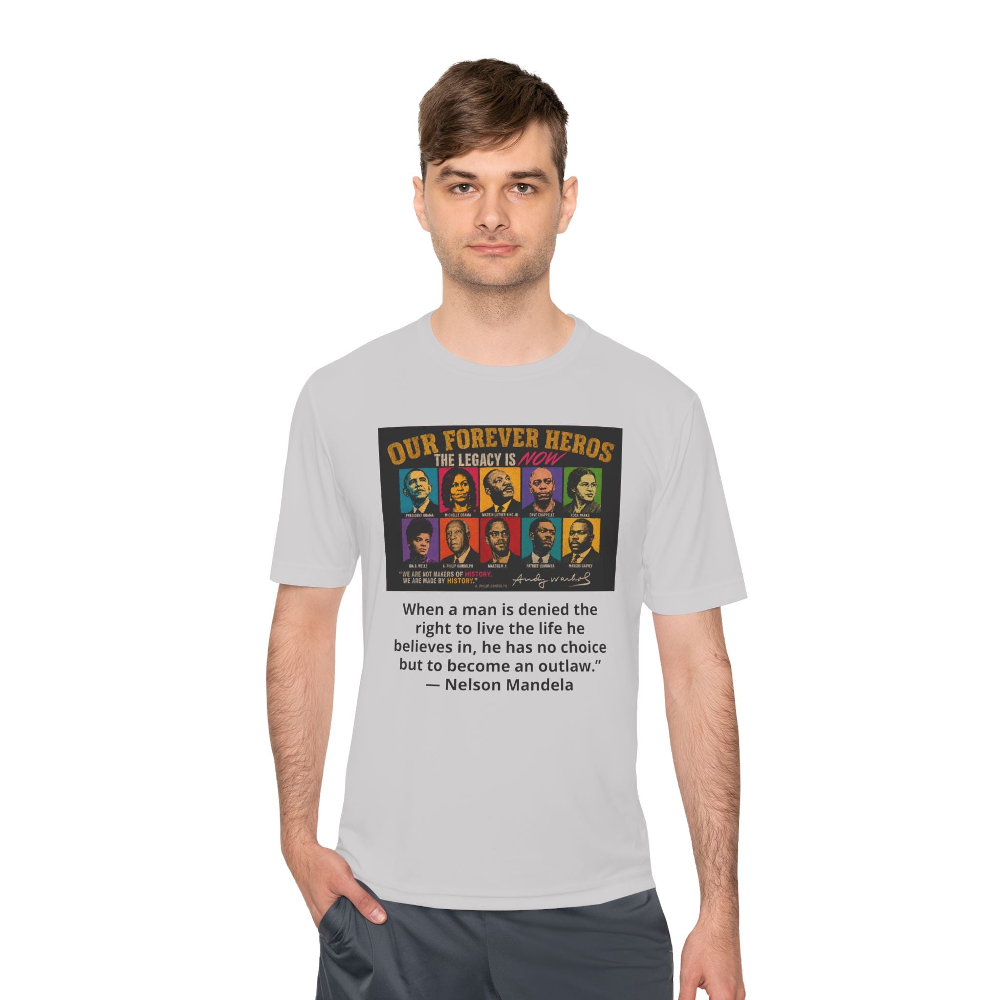 Heroes Graphic Tee — "Our Forever Heroes" Nelson Mandela Quote