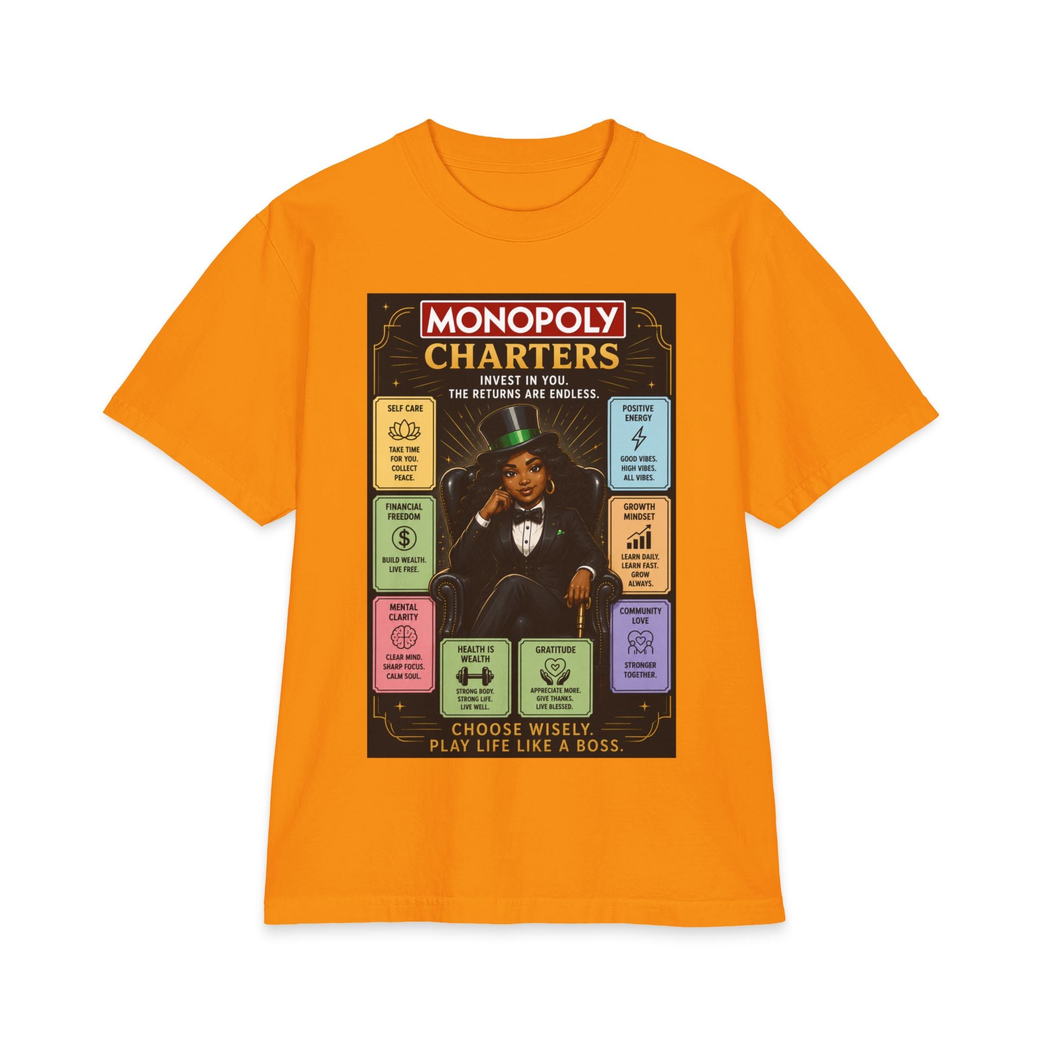 Monopoly Charters Graphic T-Shirt — "GREEN! ...is the only color that counts" Retro Board Game Tee