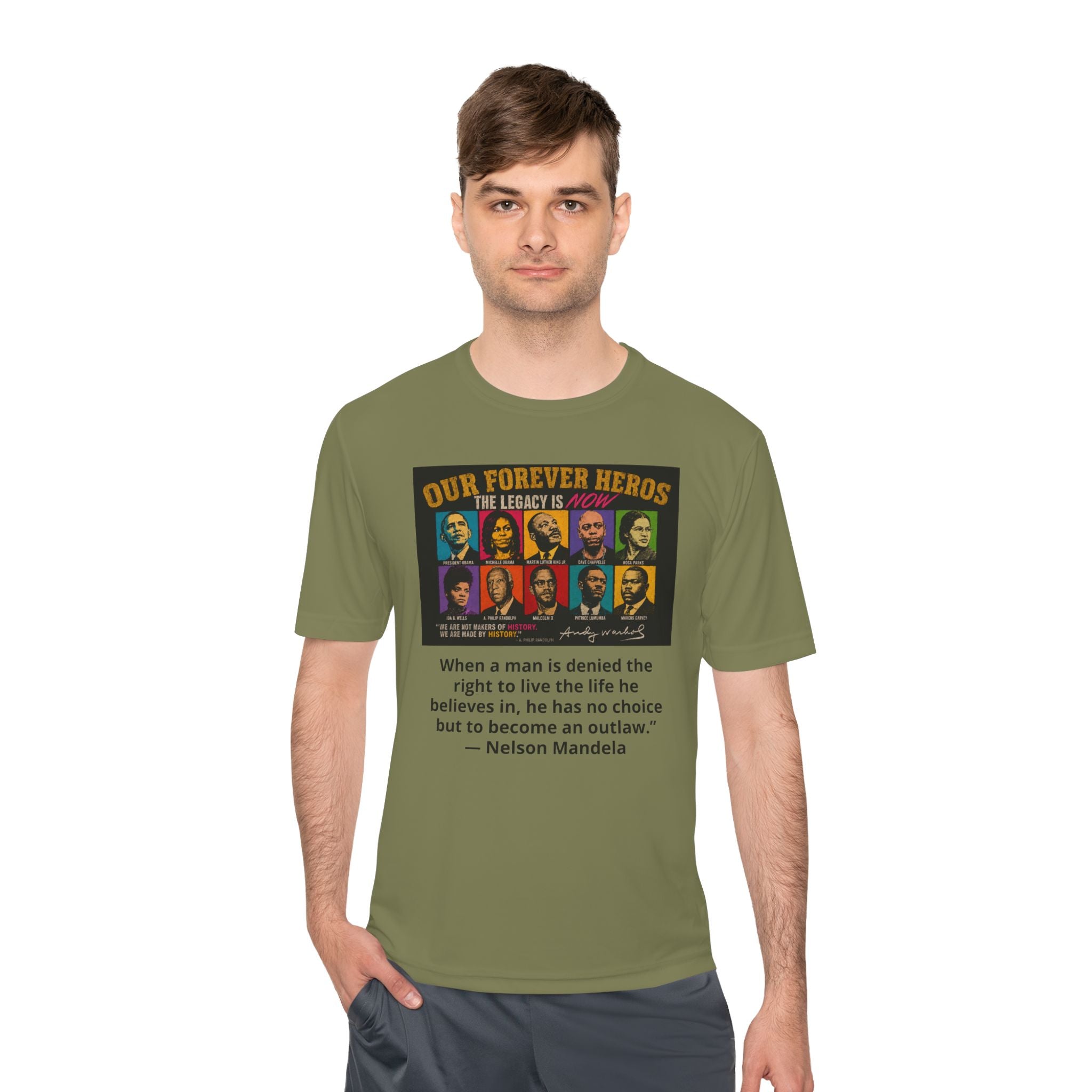Heroes Graphic Tee — "Our Forever Heroes" Nelson Mandela Quote