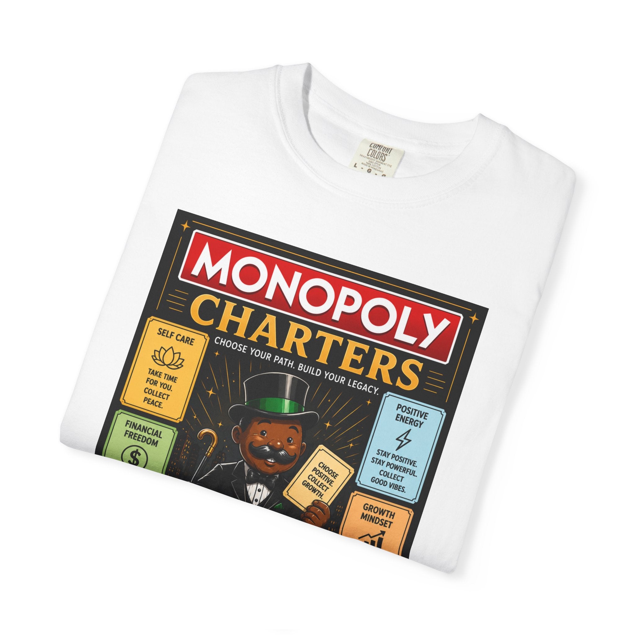 Monopoly Charters Graphic T-Shirt — "Only color that counts...is 'green'!"
