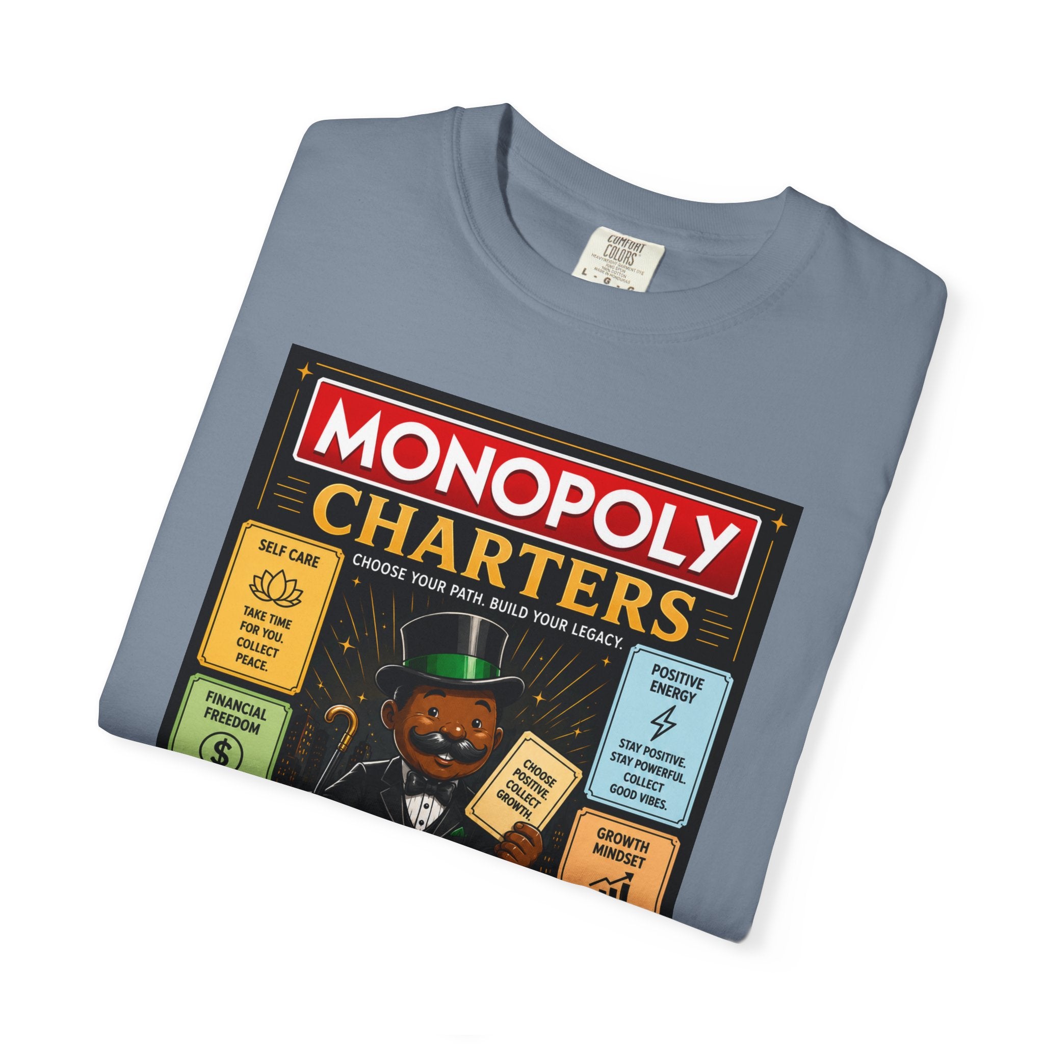 Monopoly Charters Graphic T-Shirt — "Only color that counts...is 'green'!"