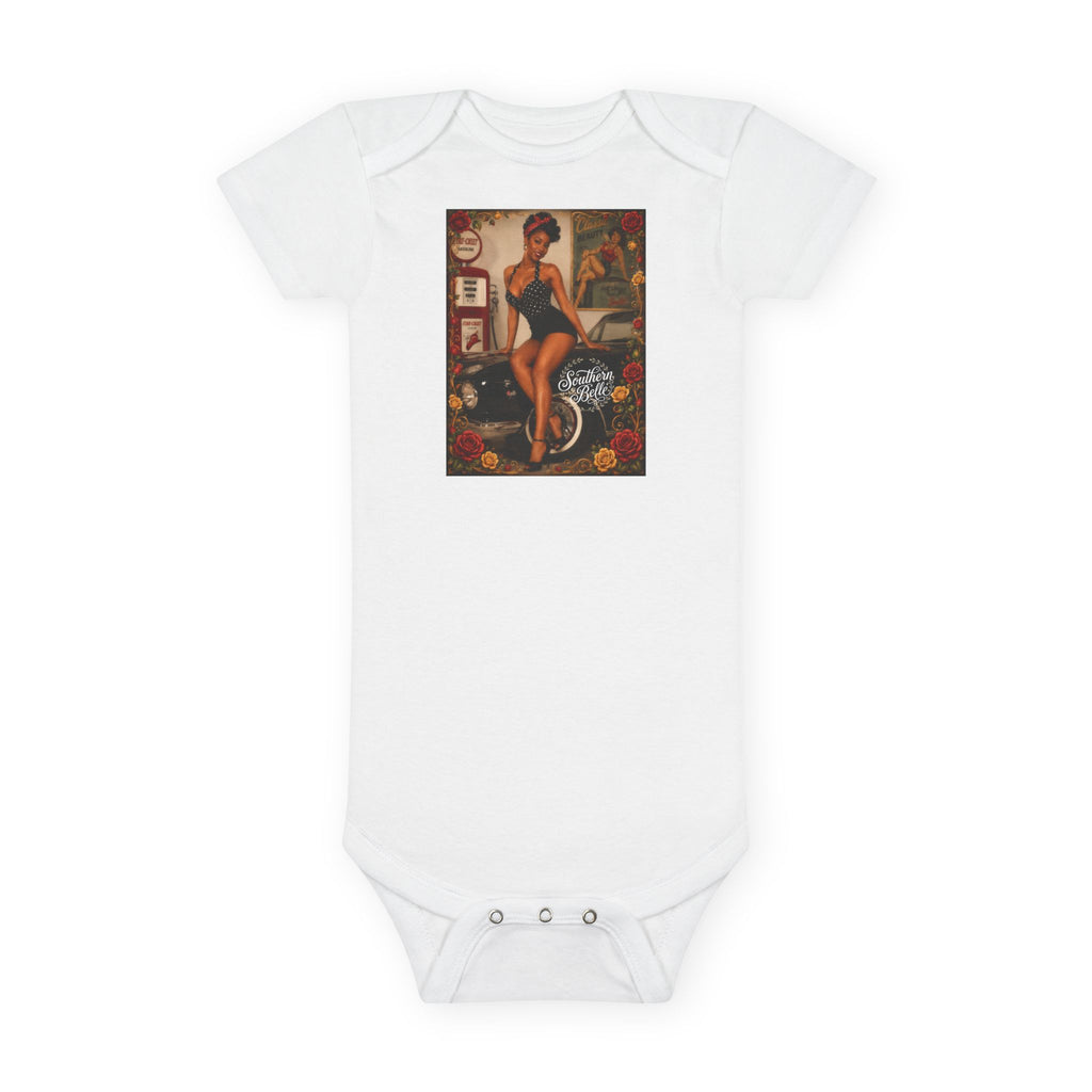 Vintage Pinup Baby Onesie – Retro Cotton Baby Short Sleeve Bodysuit