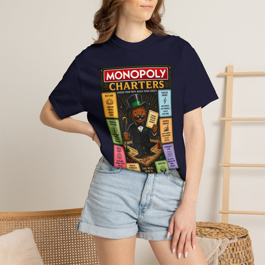 Monopoly Charters Graphic T-Shirt — "Only color that counts...is 'green'!"