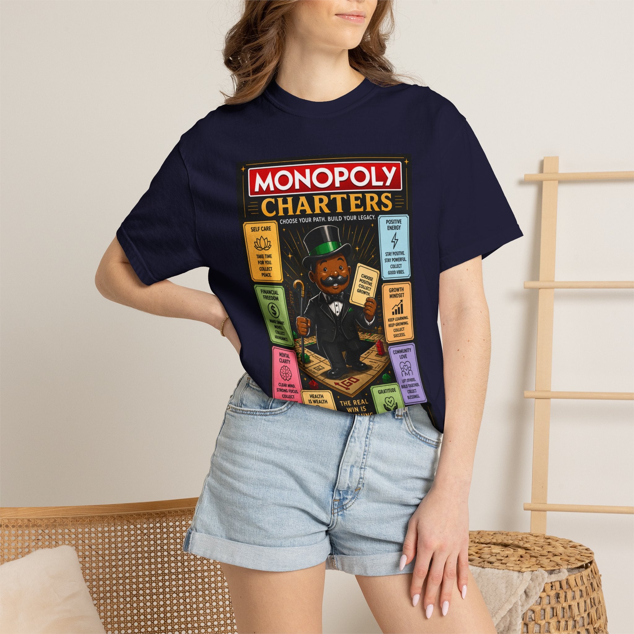 Monopoly Charters Graphic T-Shirt — "Only color that counts...is 'green'!"