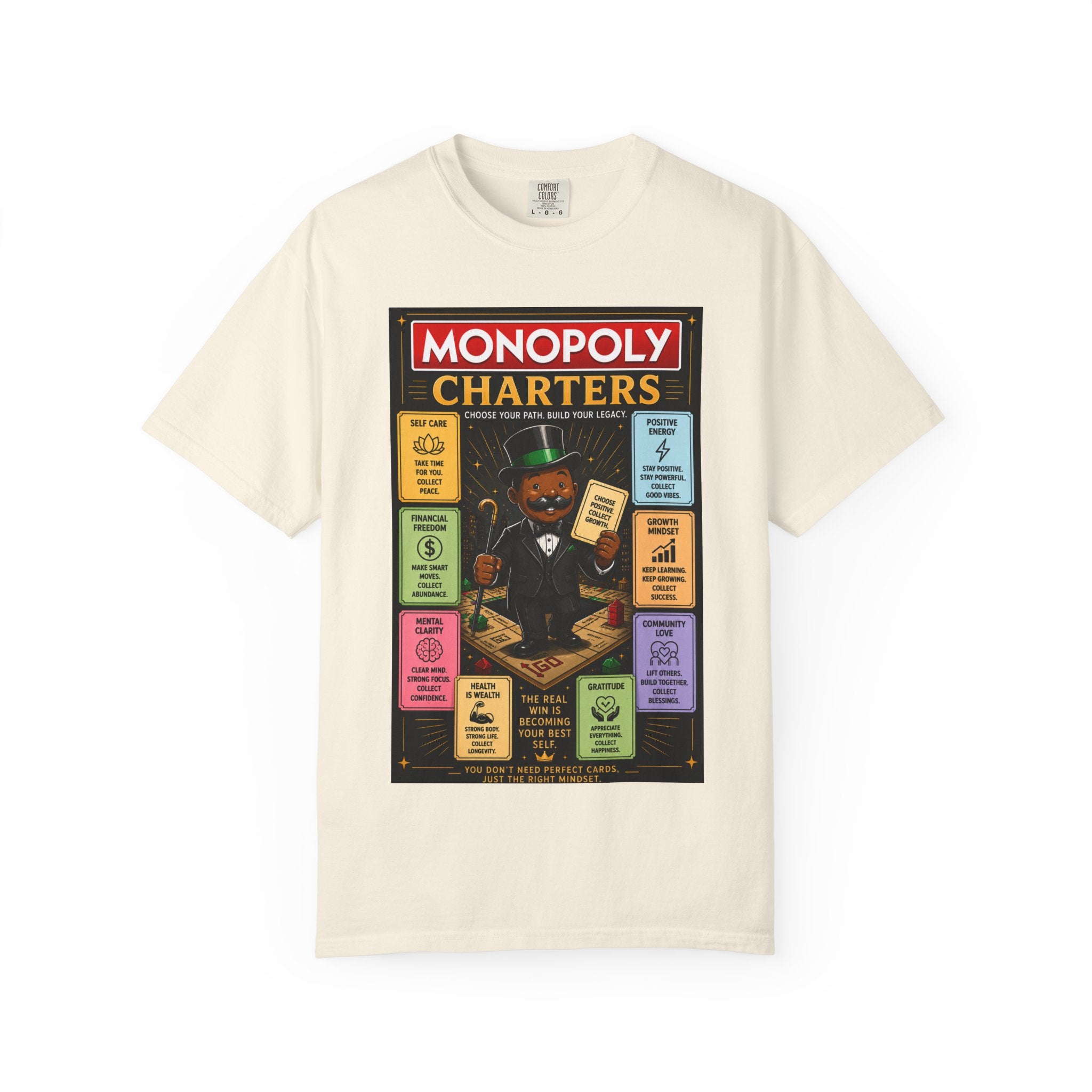 Monopoly Charters Graphic T-Shirt — "Only color that counts...is 'green'!"