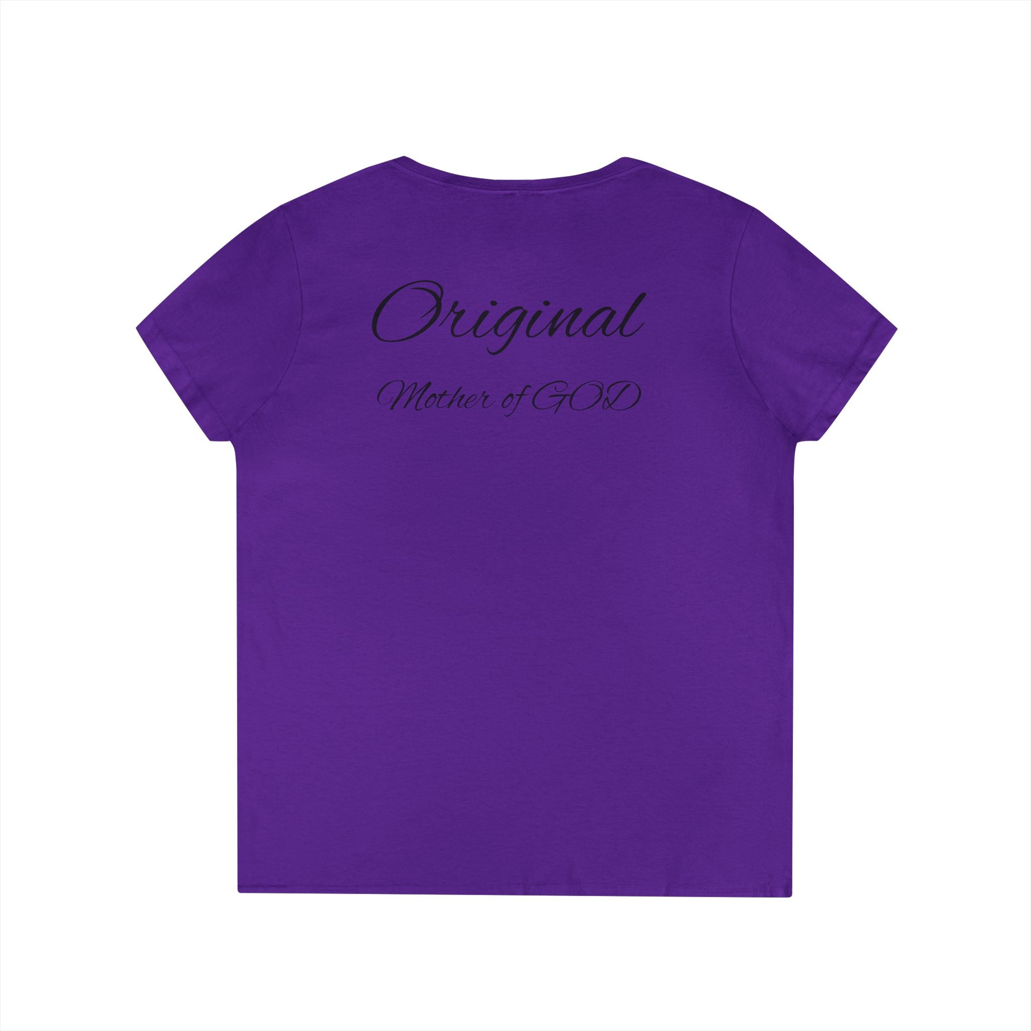 Madonna and Child V-Neck T-Shirt — "Original Mother of GOD" Religious Art Tee