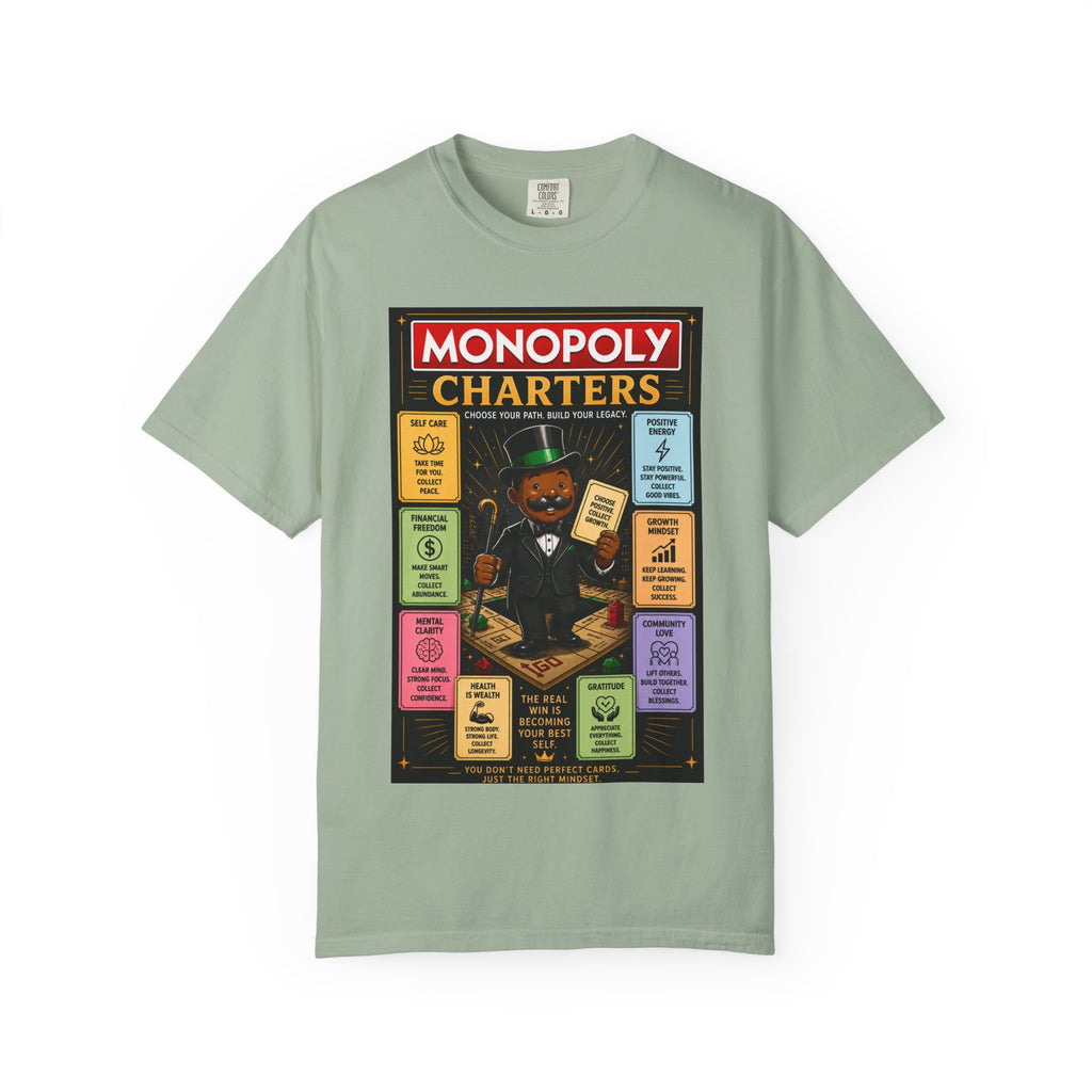 Monopoly Charters Graphic T-Shirt — "Only color that counts...is 'green'!"