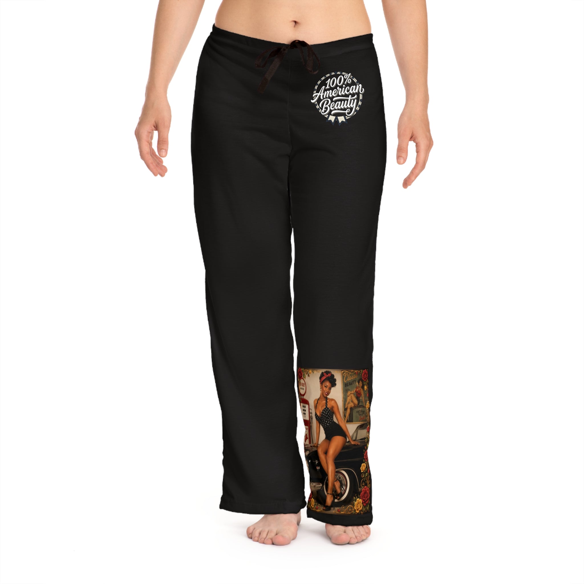 Pin-Up Girl Pajama Pants — '100% Homegrown Beauty' Lounge Sleepwear