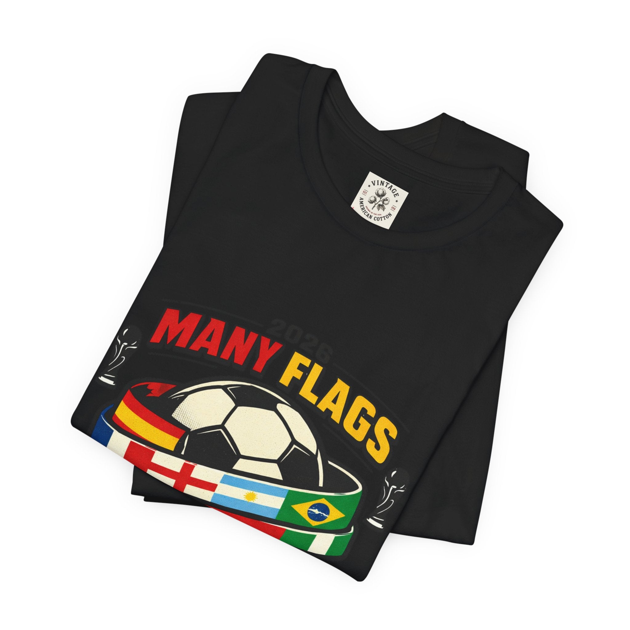 Many Flags Soccer Tee | Country Pride, Retro Championship Season