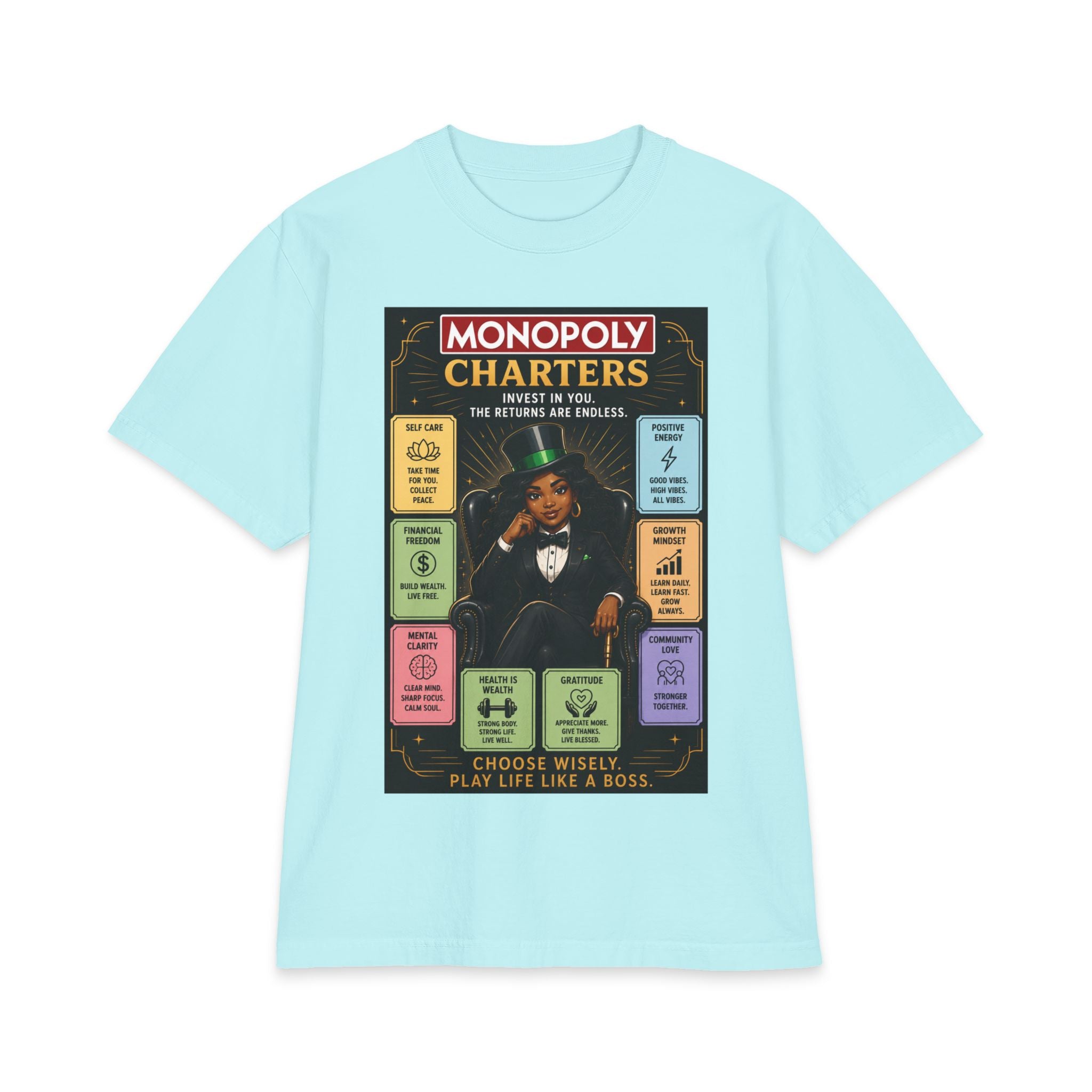 Monopoly Charters Graphic T-Shirt — "GREEN! ...is the only color that counts" Retro Board Game Tee