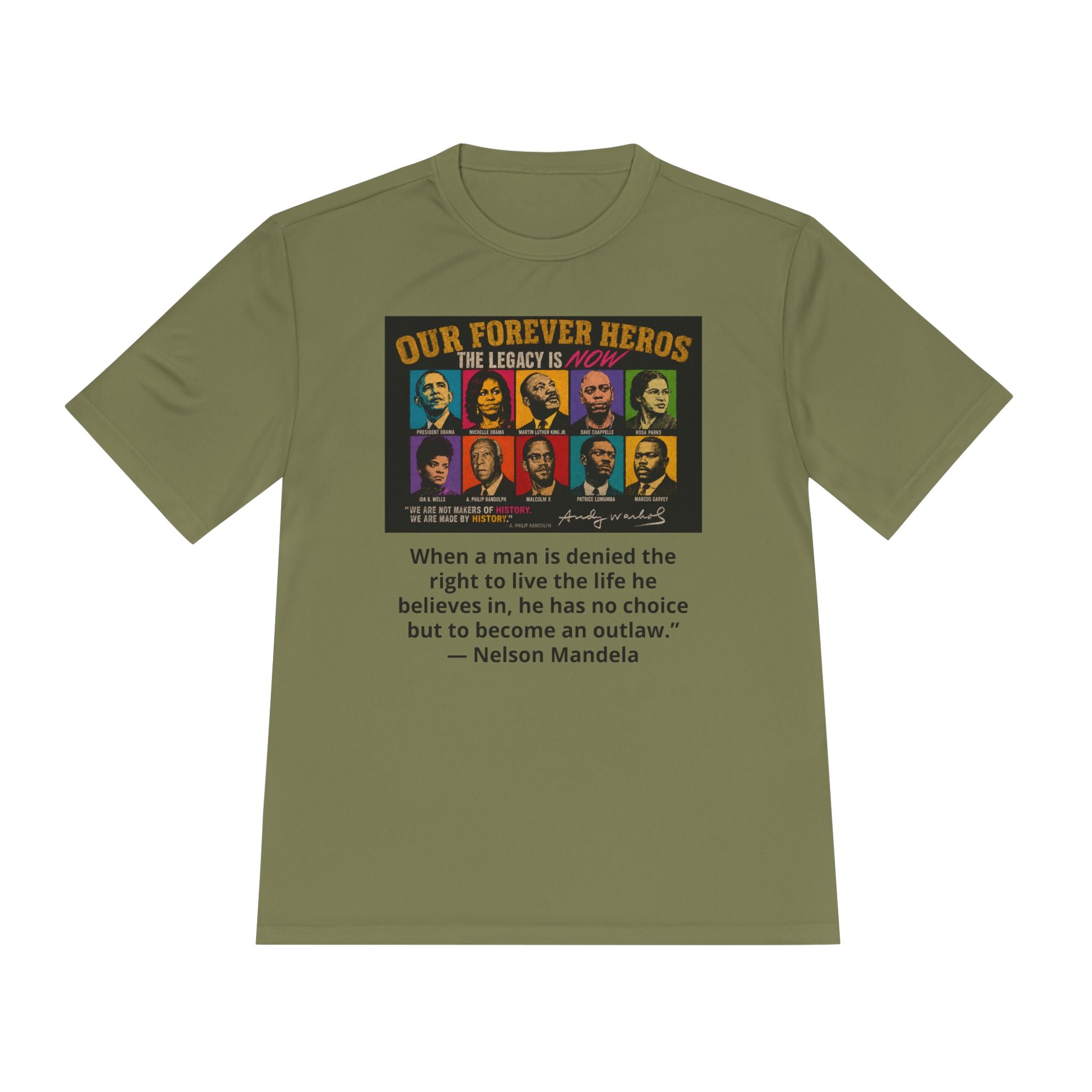 Heroes Graphic Tee — "Our Forever Heroes" Nelson Mandela Quote
