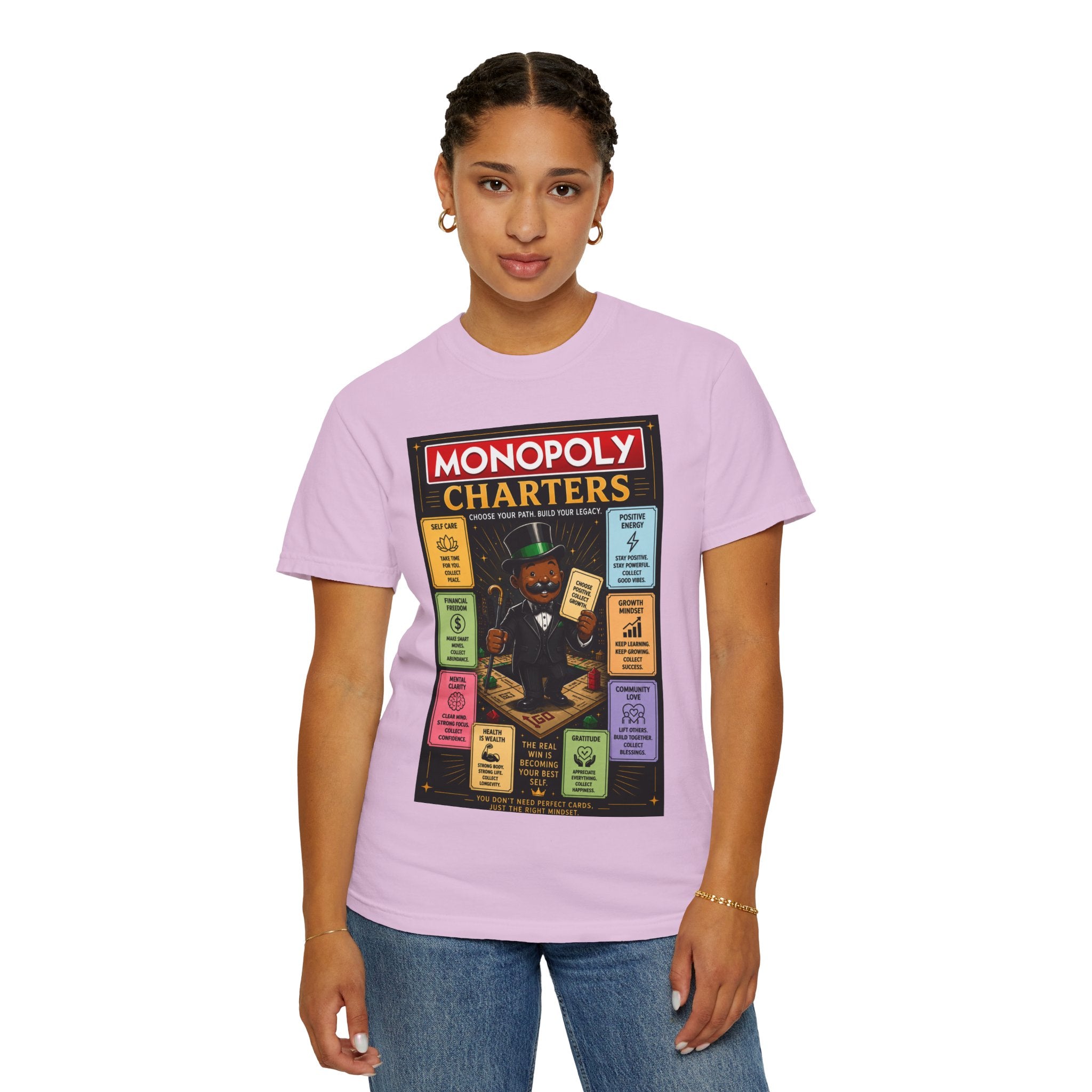 Monopoly Charters Graphic T-Shirt — "Only color that counts...is 'green'!"