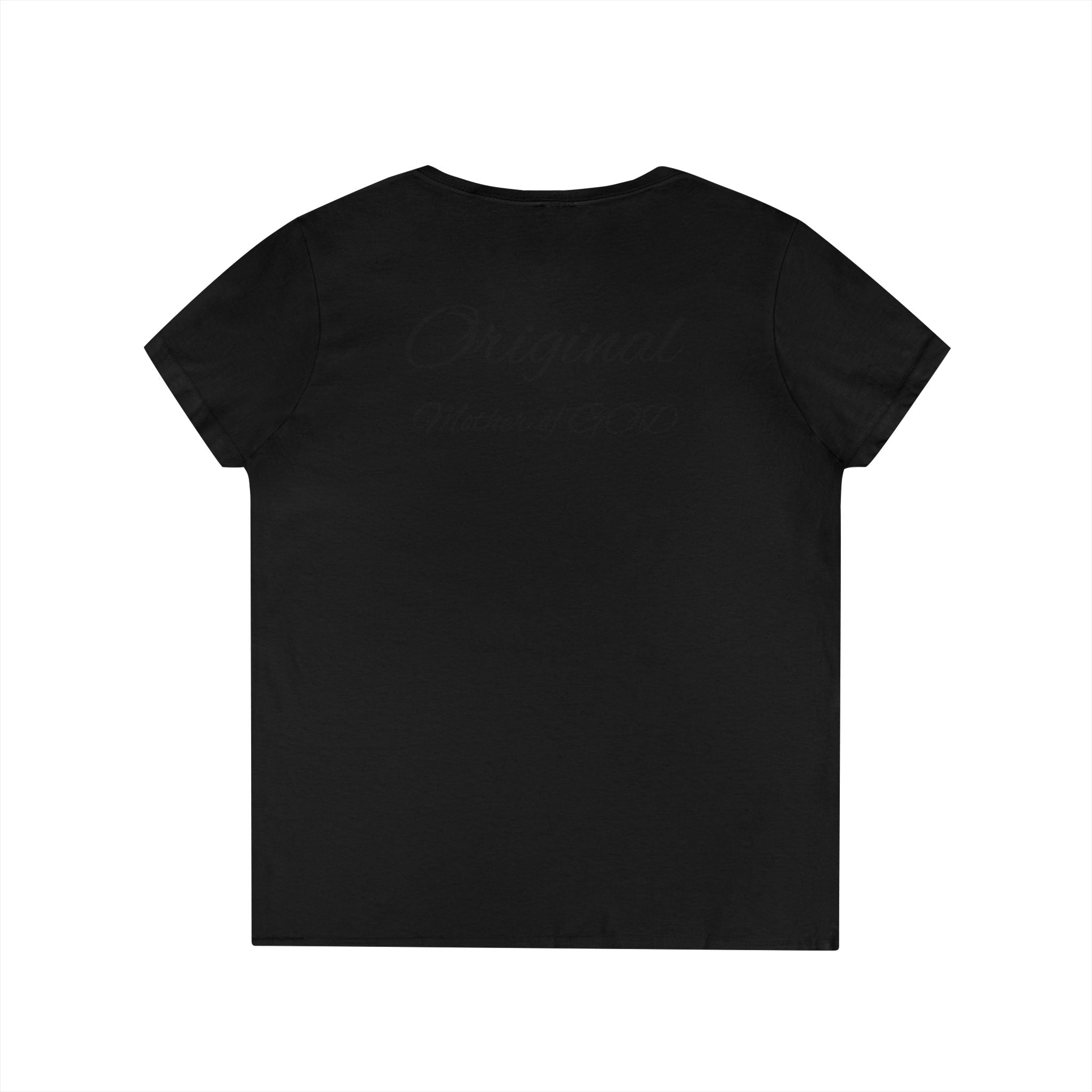 Madonna and Child V-Neck Tee — "Original Mother of God" Religious Women's T-Shirt