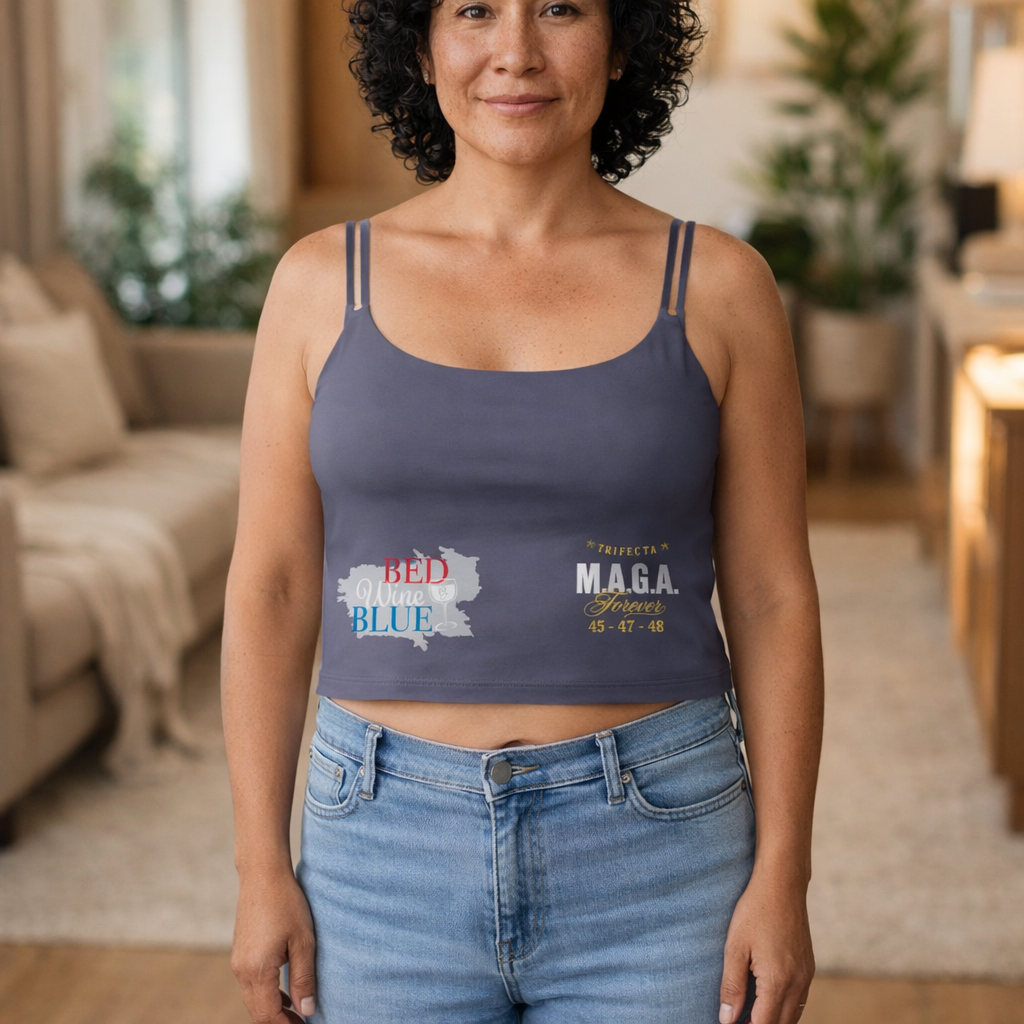 Luxe M.A.G.A Crop Bra — 'Weltschmerz' Back Print & Front Graphic