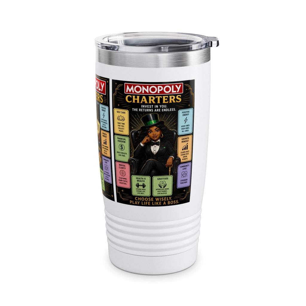 Monopoly Charters 20oz Insulated Tumbler — Retro Board Game Design
