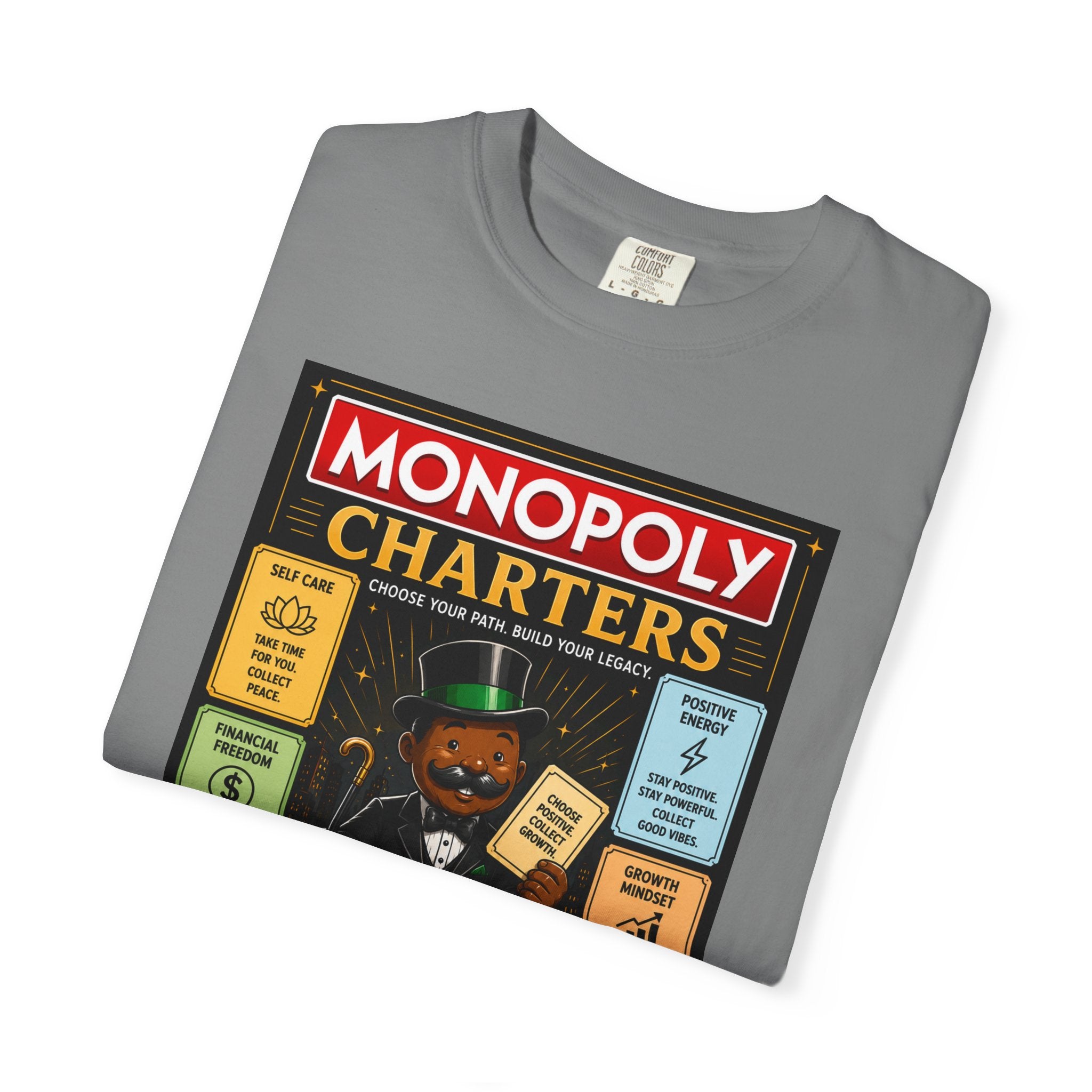 Monopoly Charters Graphic T-Shirt — "Only color that counts...is 'green'!"