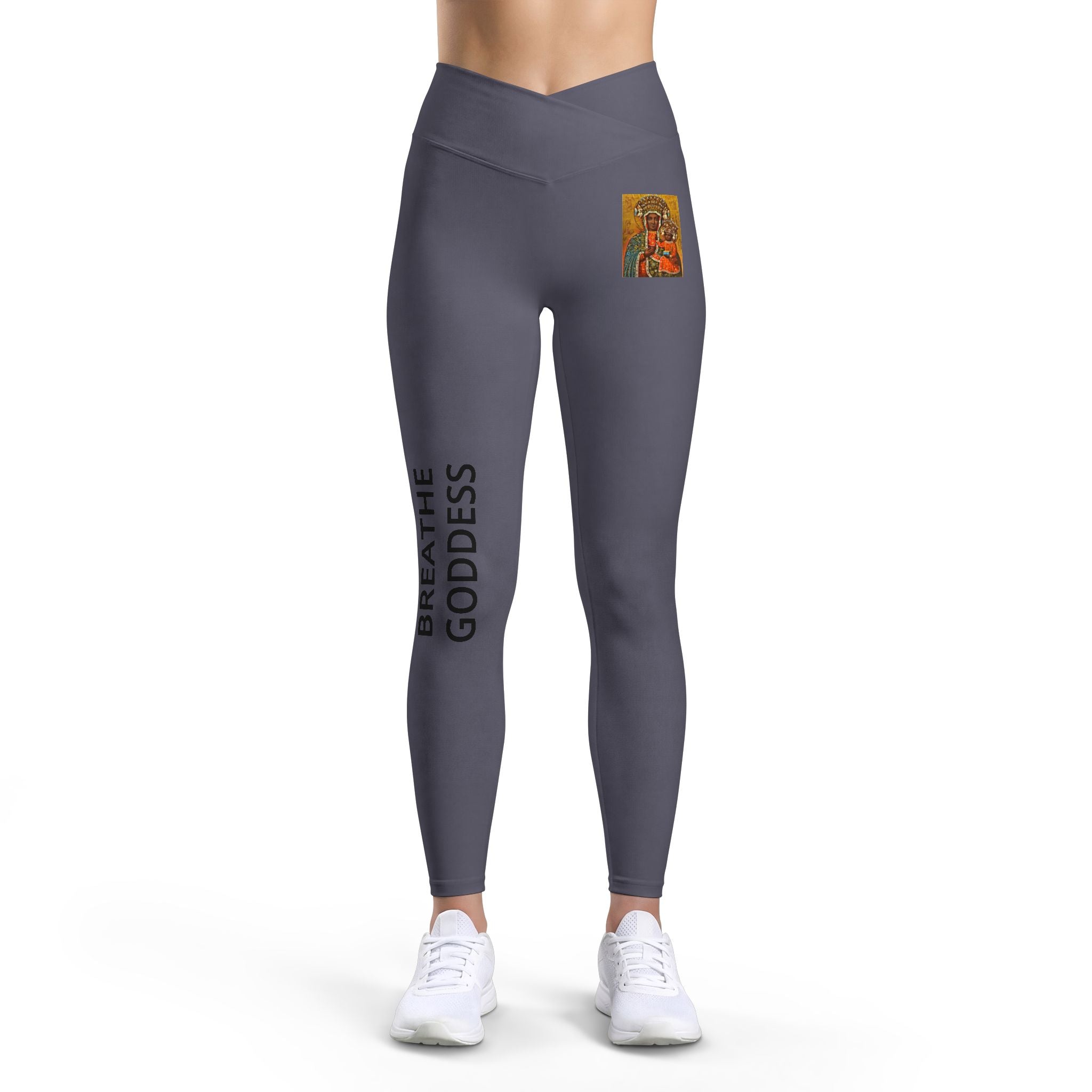 Breathe Goddess Leggings — Women's Luxe High-Waist Yoga Leggings with Inspirational Text